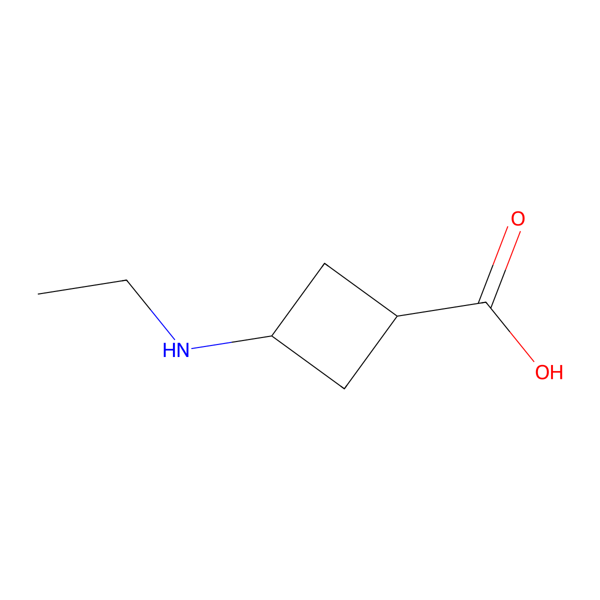 3-(Ethylamino)cyclobutane-1-carboxylic acid molecular structure, CAS 1384429-26-8