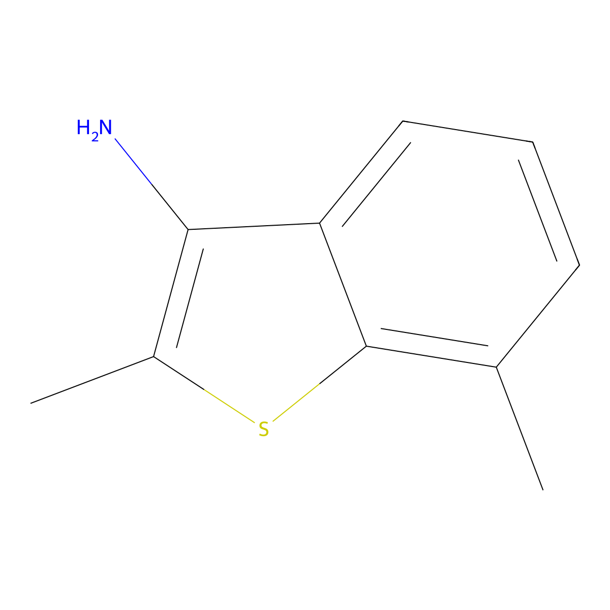 2,7-Dimethyl-1-benzothiophen-3-amine molecular structure, CAS 1384429-29-1