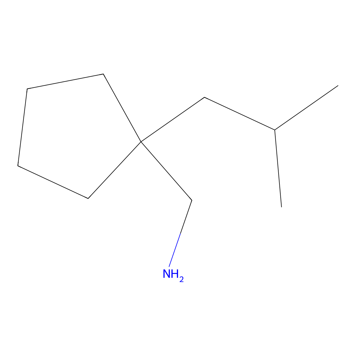 [1-(2-Methylpropyl)cyclopentyl]methanamine molecular structure, CAS 1384429-34-8