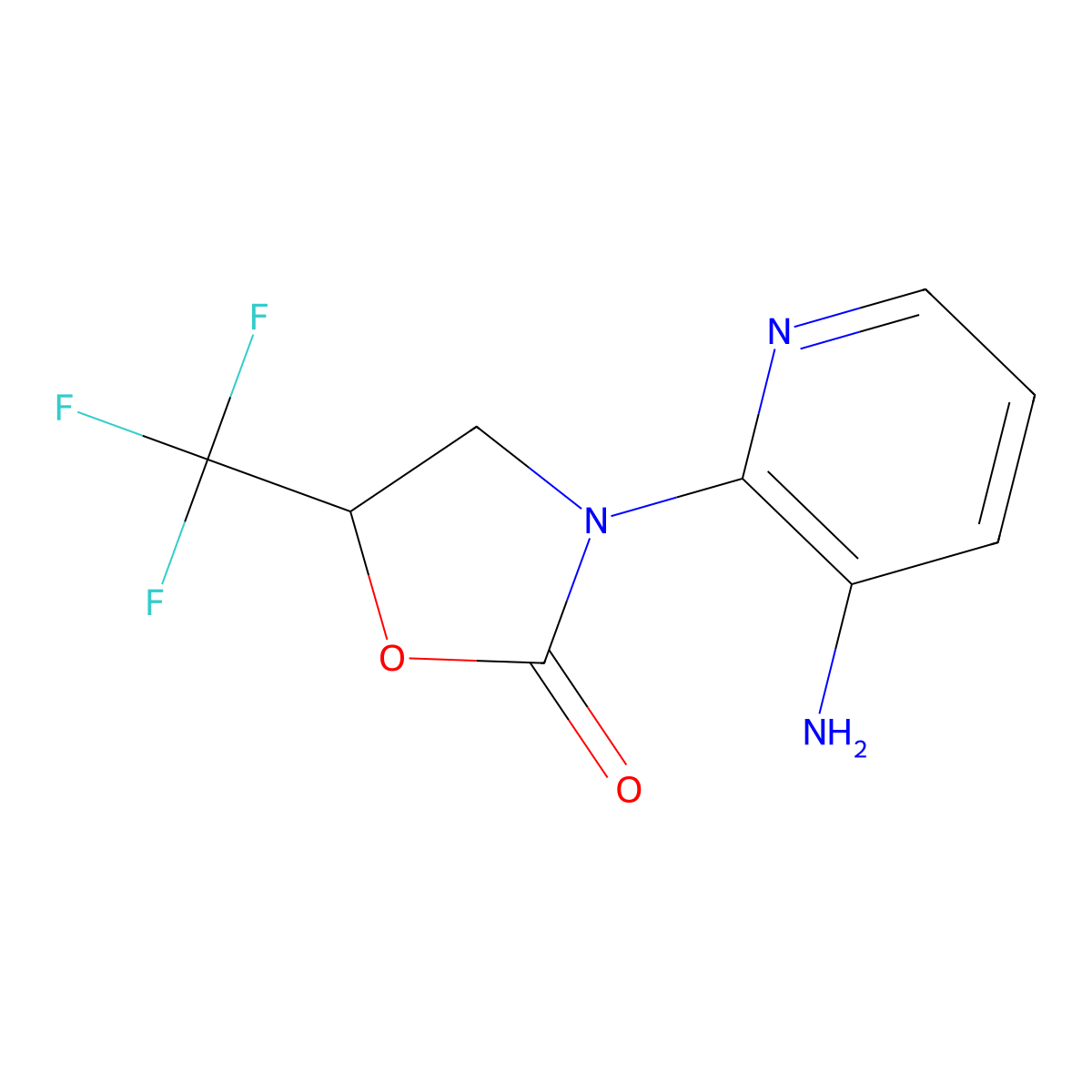 3-(3-Aminopyridin-2-yl)-5-(trifluoromethyl)-1,3-oxazolidin-2-one molecular structure, CAS 1384429-37-1
