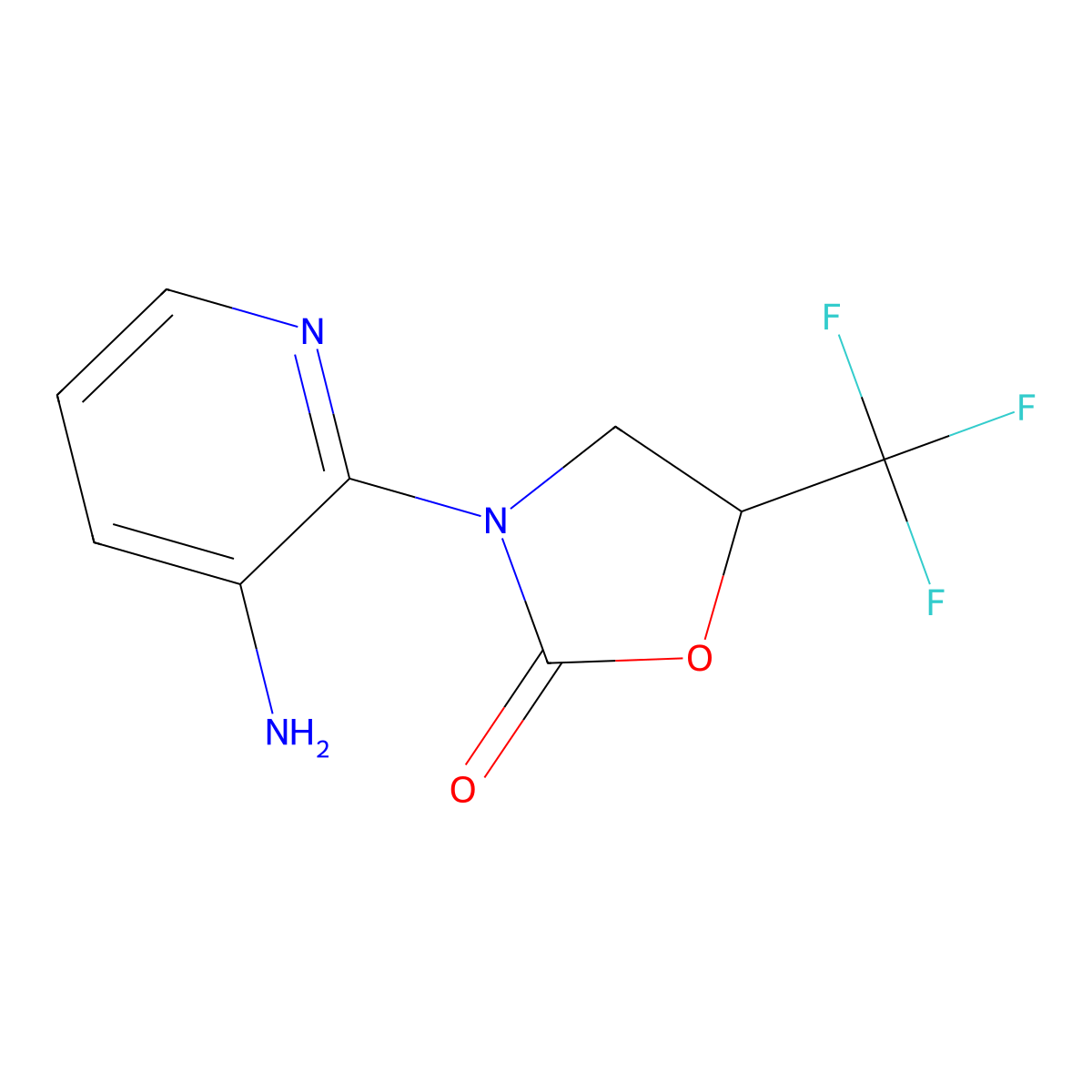 3-(3-Aminopyridin-2-yl)-5-(trifluoromethyl)-1,3-oxazolidin-2-one molecular structure, CAS 1384429-37-1