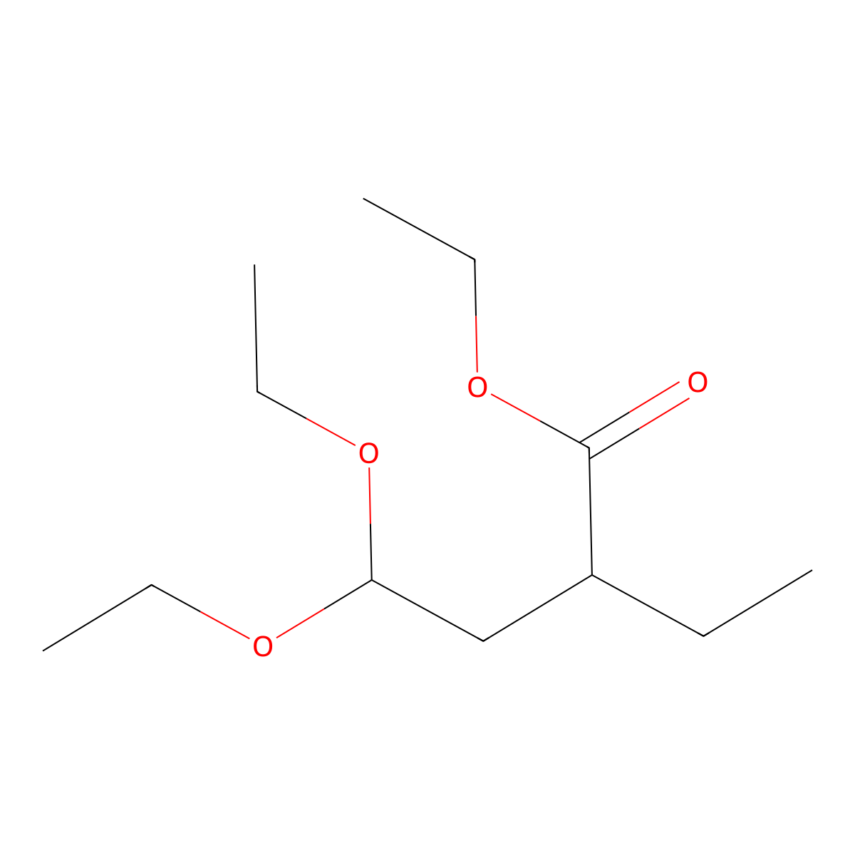 Ethyl 4,4-diethoxy-2-ethylbutanoate molecular structure, CAS 1384429-38-2