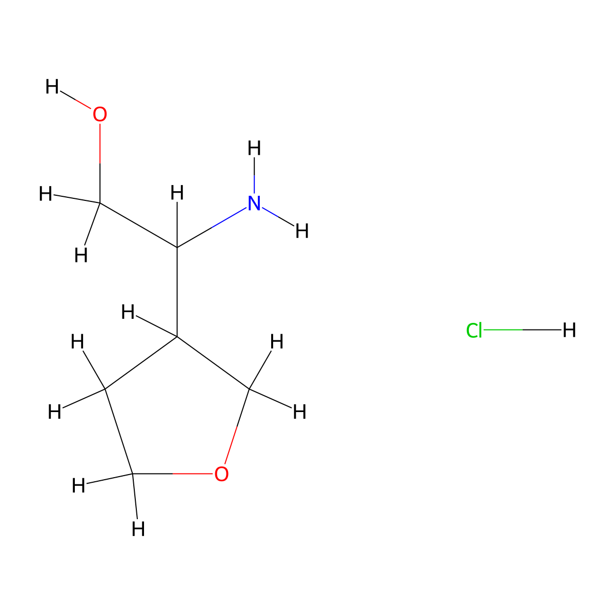 2-Amino-2-(oxolan-3-yl)ethan-1-ol hydrochloride molecular structure, CAS 1384429-43-9