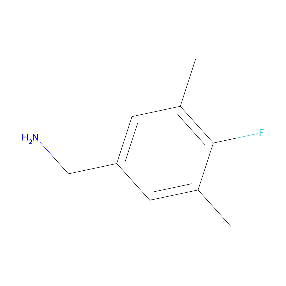 (4-Fluoro-3,5-dimethylphenyl)methanamine molecular structure, CAS 1384429-44-0