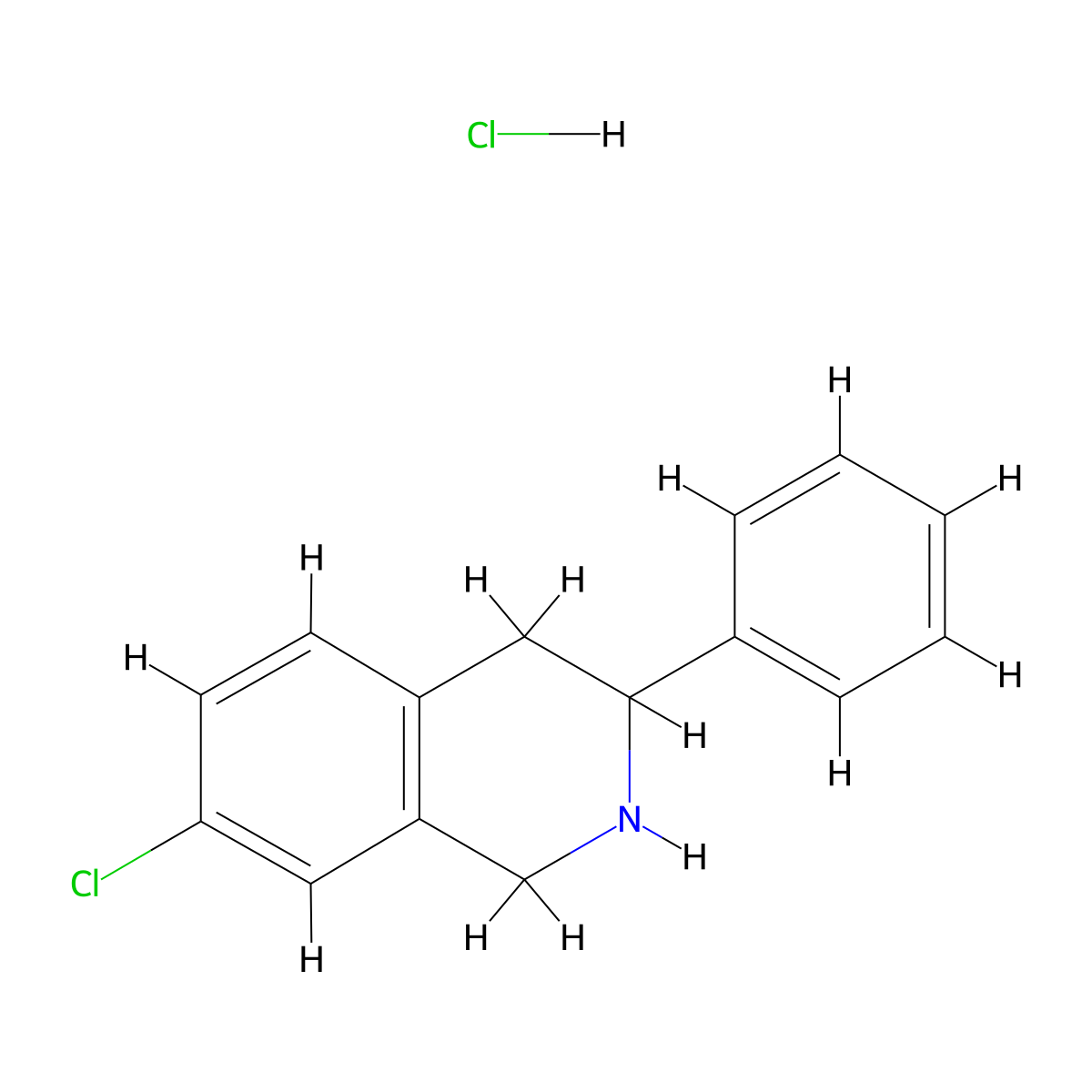 7-Chloro-3-phenyl-1,2,3,4-tetrahydroisoquinoline hydrochloride molecular structure, CAS 1384429-50-8