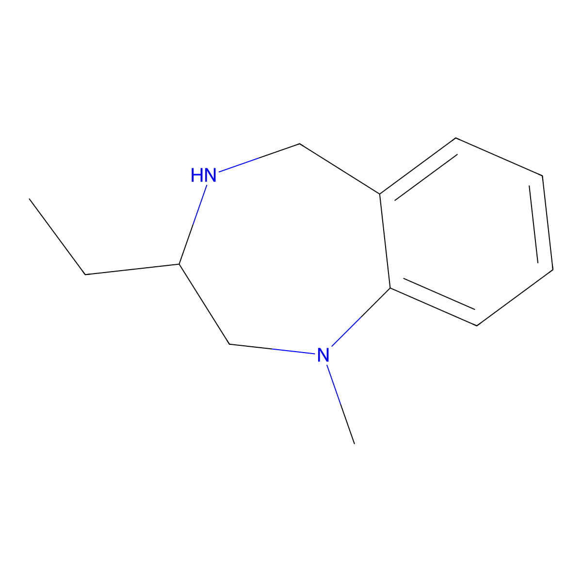 3-ethyl-1-methyl-2,3,4,5-tetrahydro-1H-1,4-benzodiazepine molecular structure, CAS 1384429-54-2