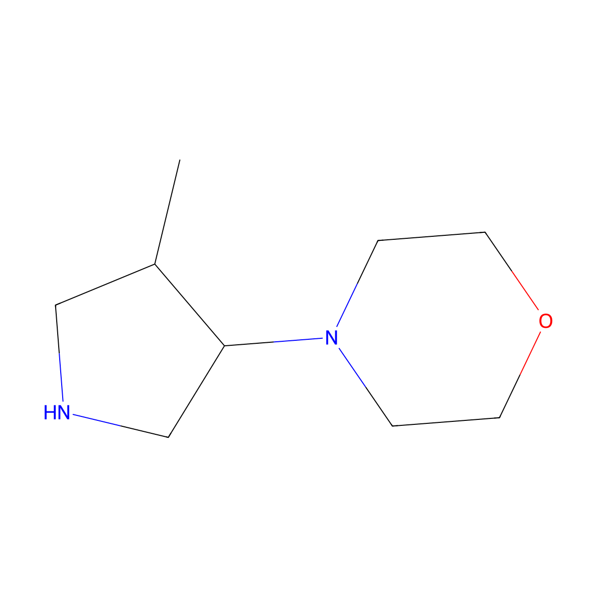 Morpholine, 4-(4-methyl-3-pyrrolidinyl)- molecular structure, CAS 1384429-55-3