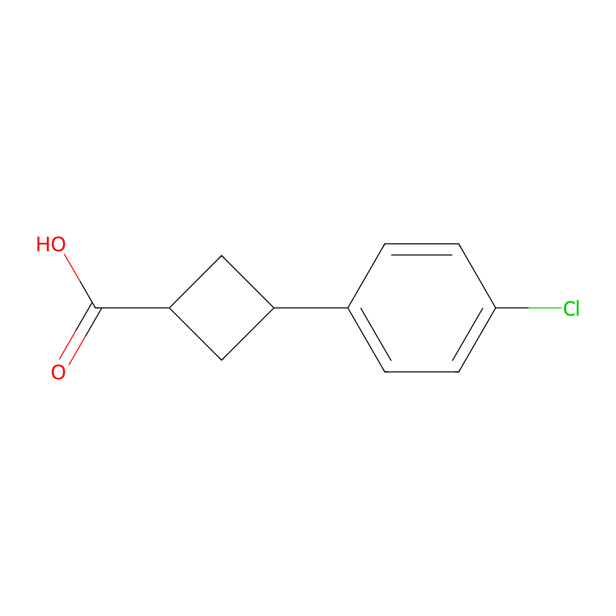 Cyclobutanecarboxylic acid, 3-(4-chlorophenyl)- molecular structure, CAS 1384429-60-0