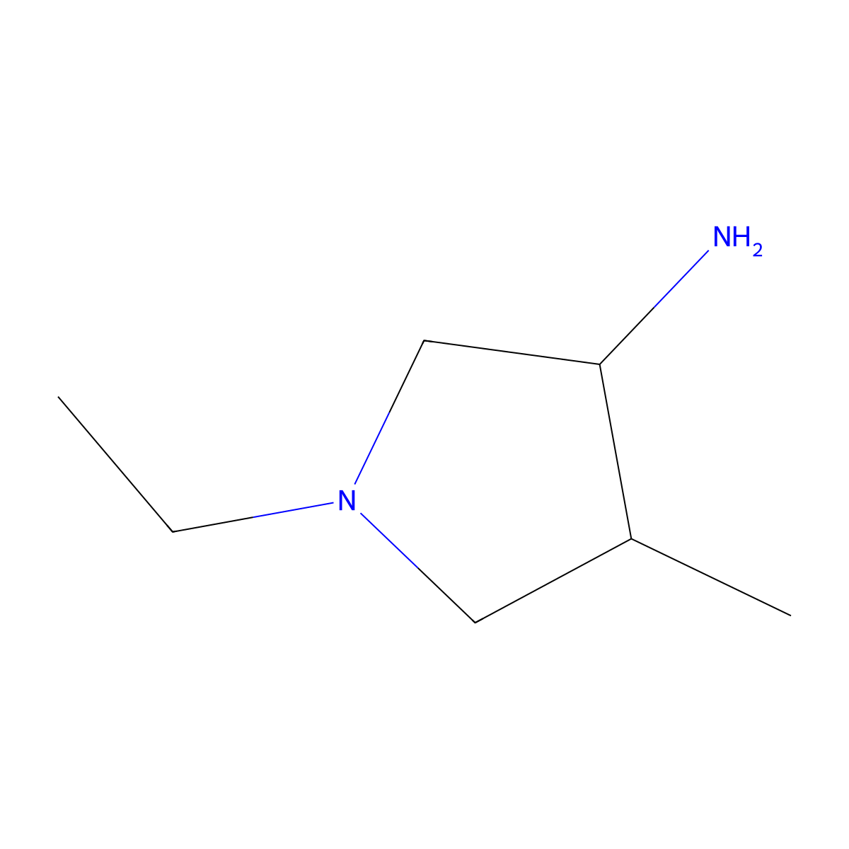 1-Ethyl-4-methylpyrrolidin-3-amine molecular structure, CAS 1384429-61-1