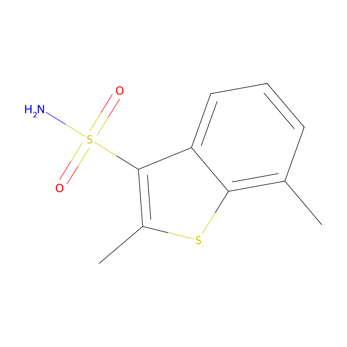 2,7-Dimethyl-1-benzothiophene-3-sulfonamide molecular structure, CAS 1384429-62-2