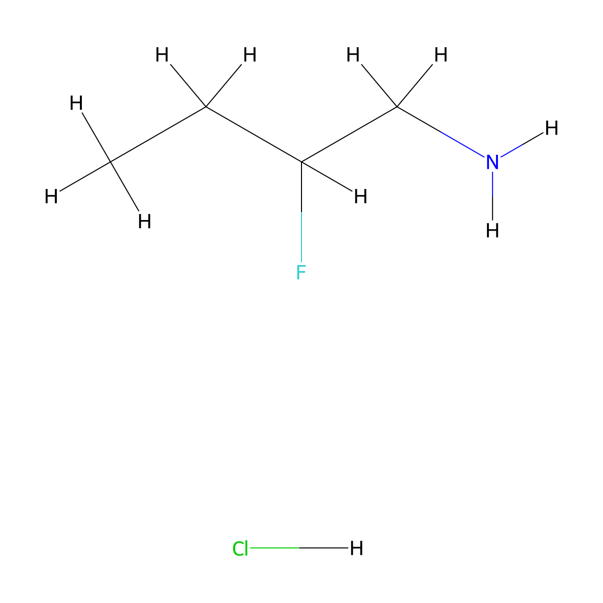 2-Fluorobutan-1-amine hydrochloride molecular structure, CAS 1384429-67-7