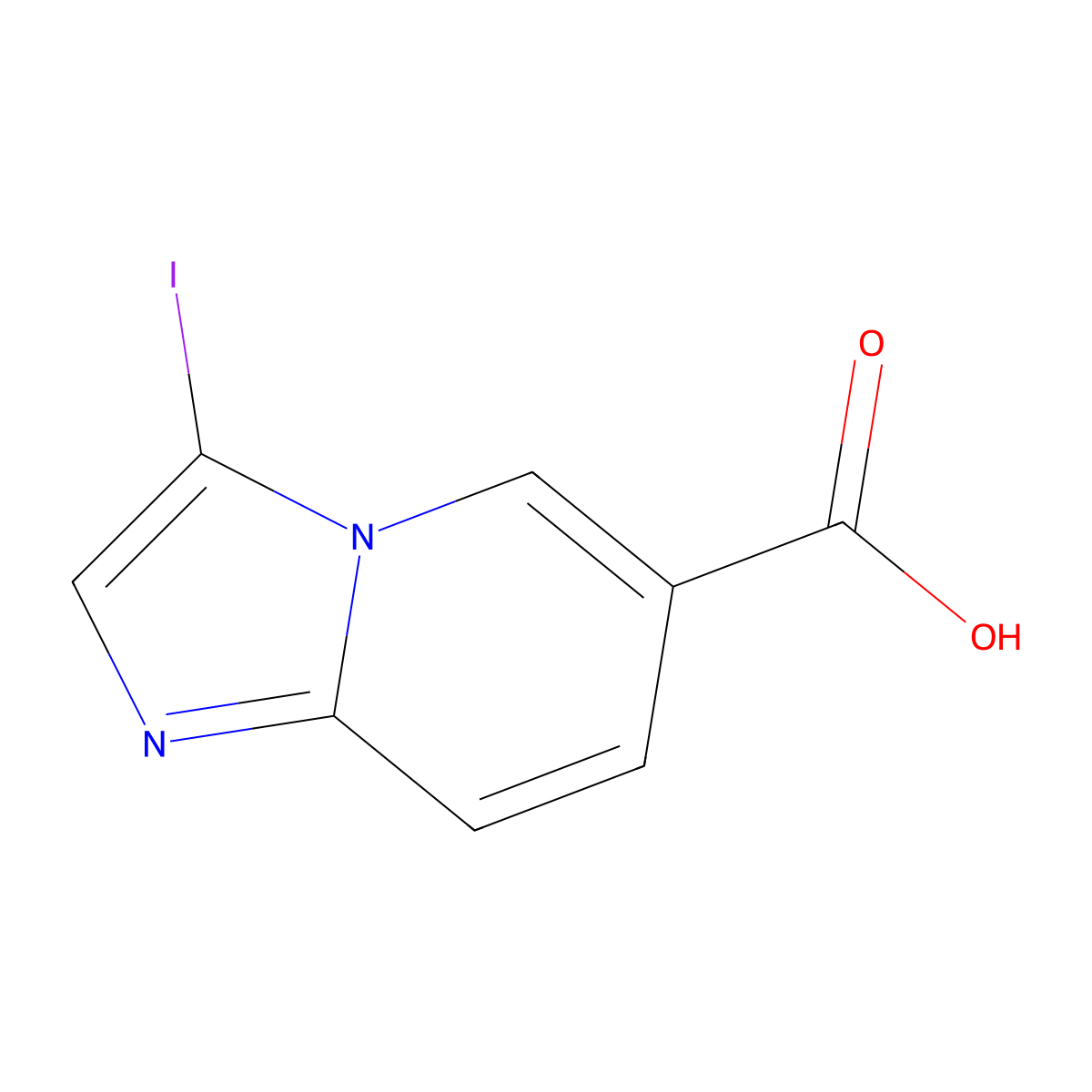 3-Iodoimidazo[1,2-a]pyridine-6-carboxylic acid molecular structure, CAS 1384429-70-2