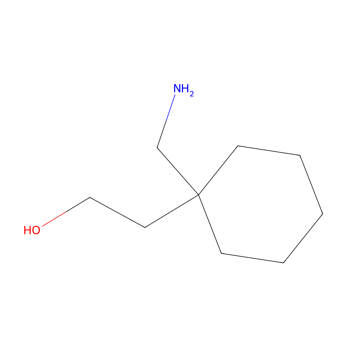 2-[1-(Aminomethyl)cyclohexyl]ethan-1-ol molecular structure, CAS 1384429-71-3