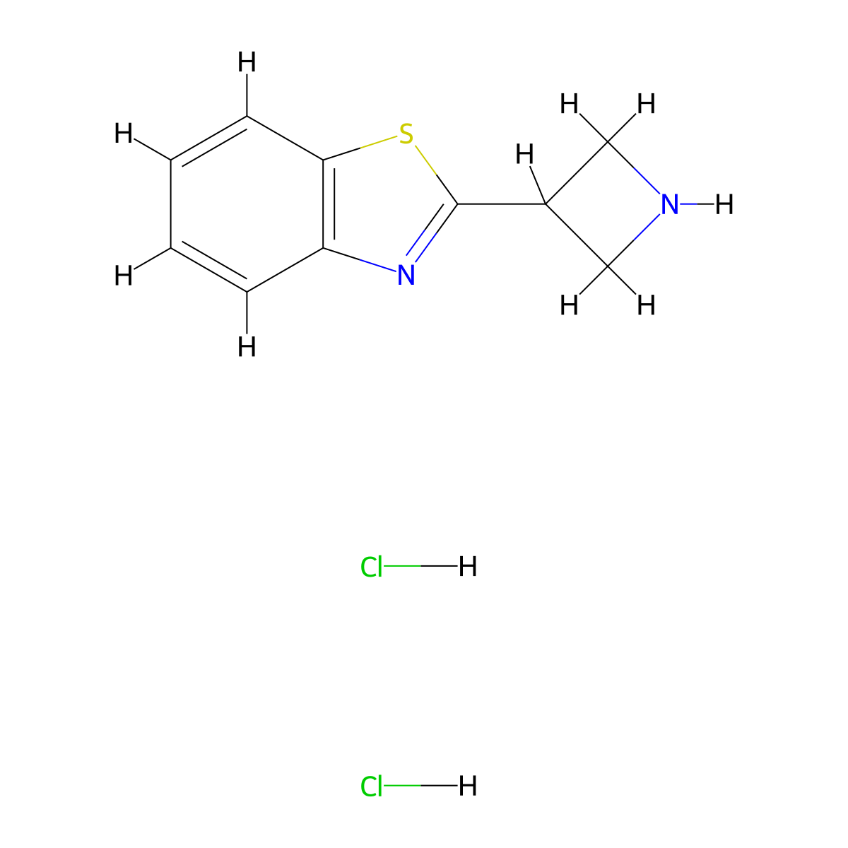 2-(Azetidin-3-yl)-1,3-benzothiazole dihydrochloride molecular structure, CAS 1384429-73-5