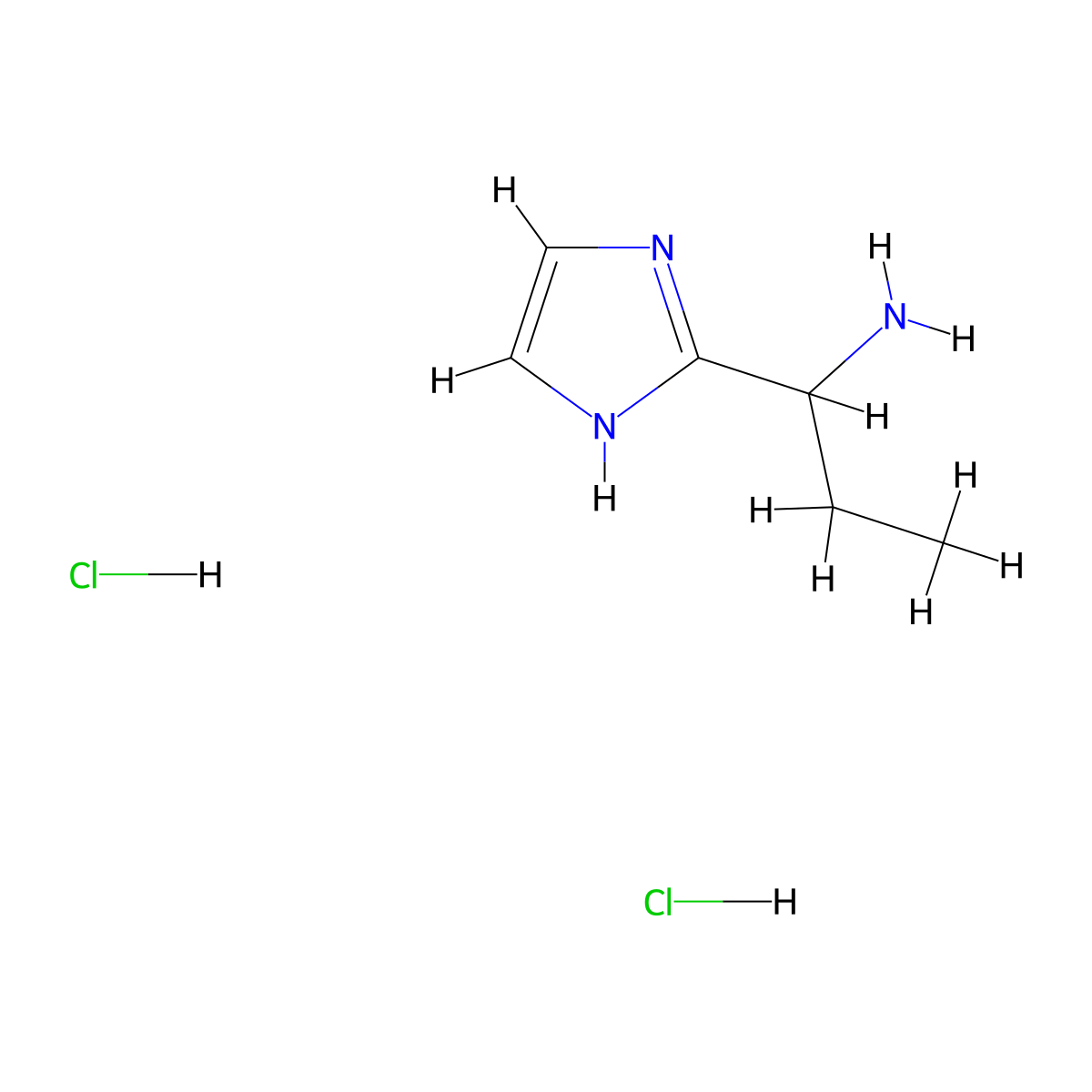 1-(1H-imidazol-2-yl)propan-1-amine dihydrochloride molecular structure, CAS 1384429-75-7