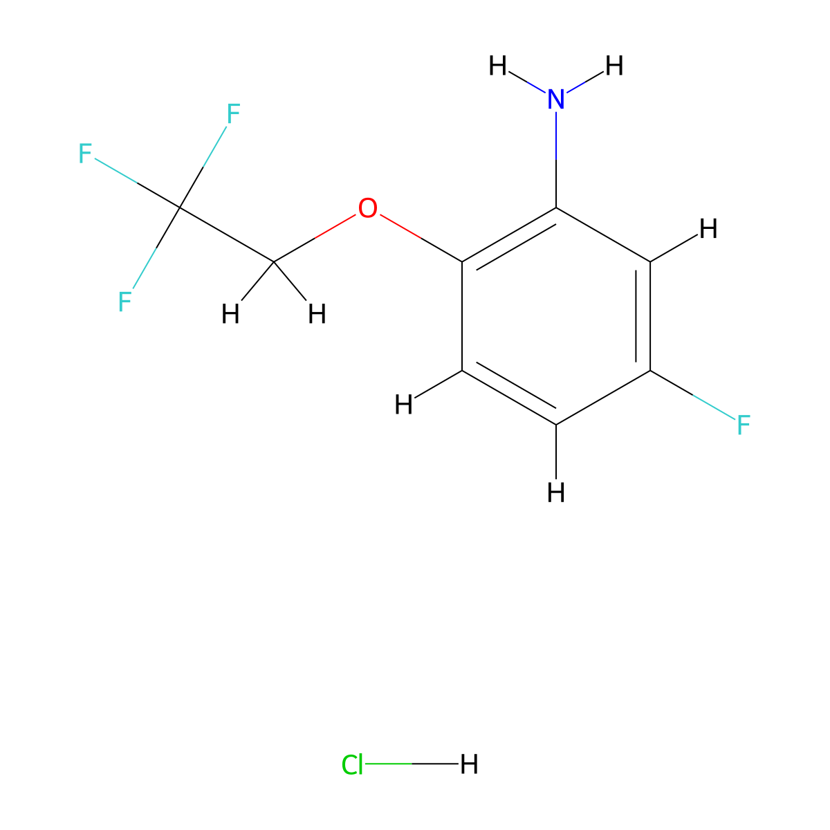 5-Fluoro-2-(2,2,2-trifluoroethoxy)aniline hydrochloride molecular structure, CAS 1384429-77-9