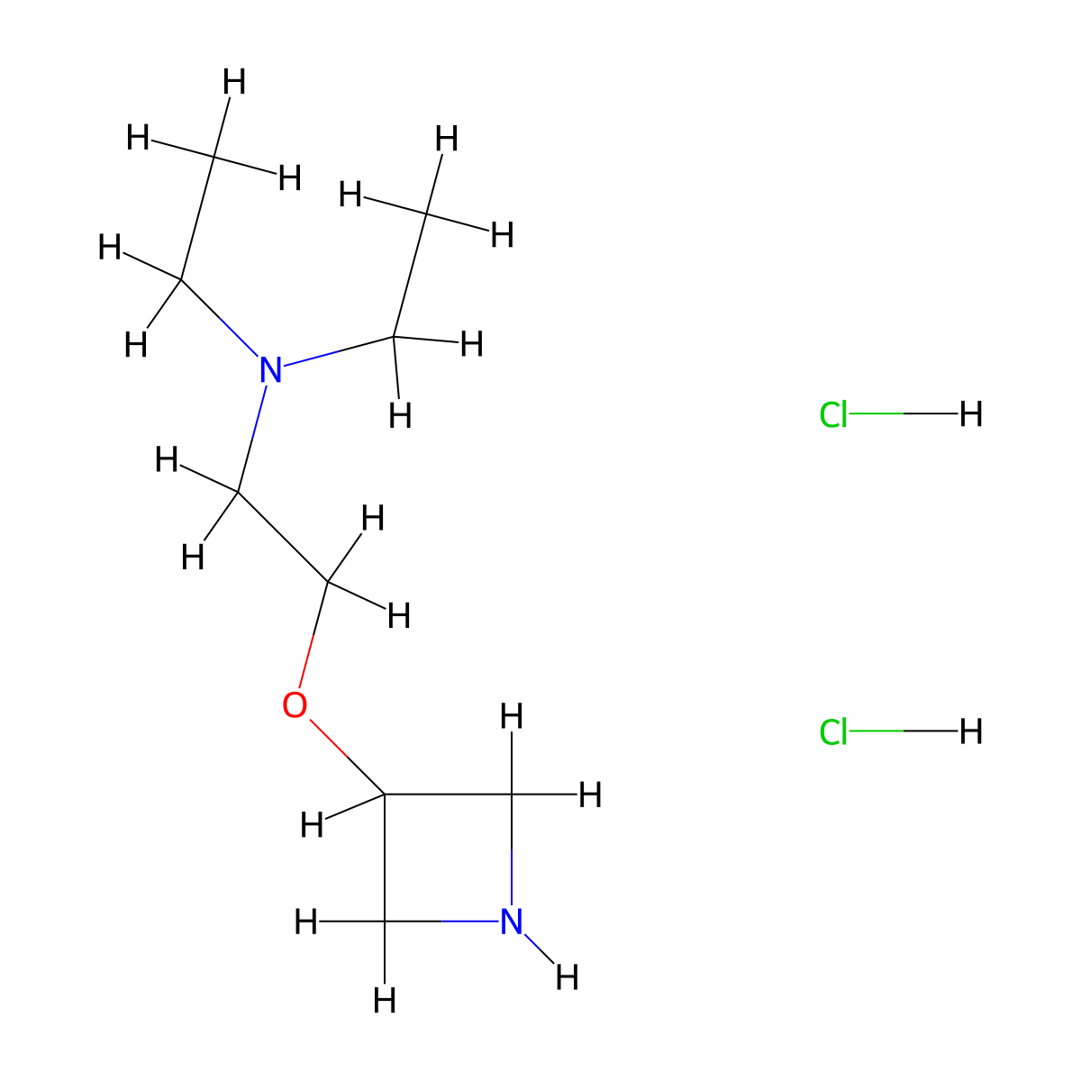 [2-(Azetidin-3-yloxy)ethyl]diethylamine dihydrochloride molecular structure, CAS 1384429-87-1