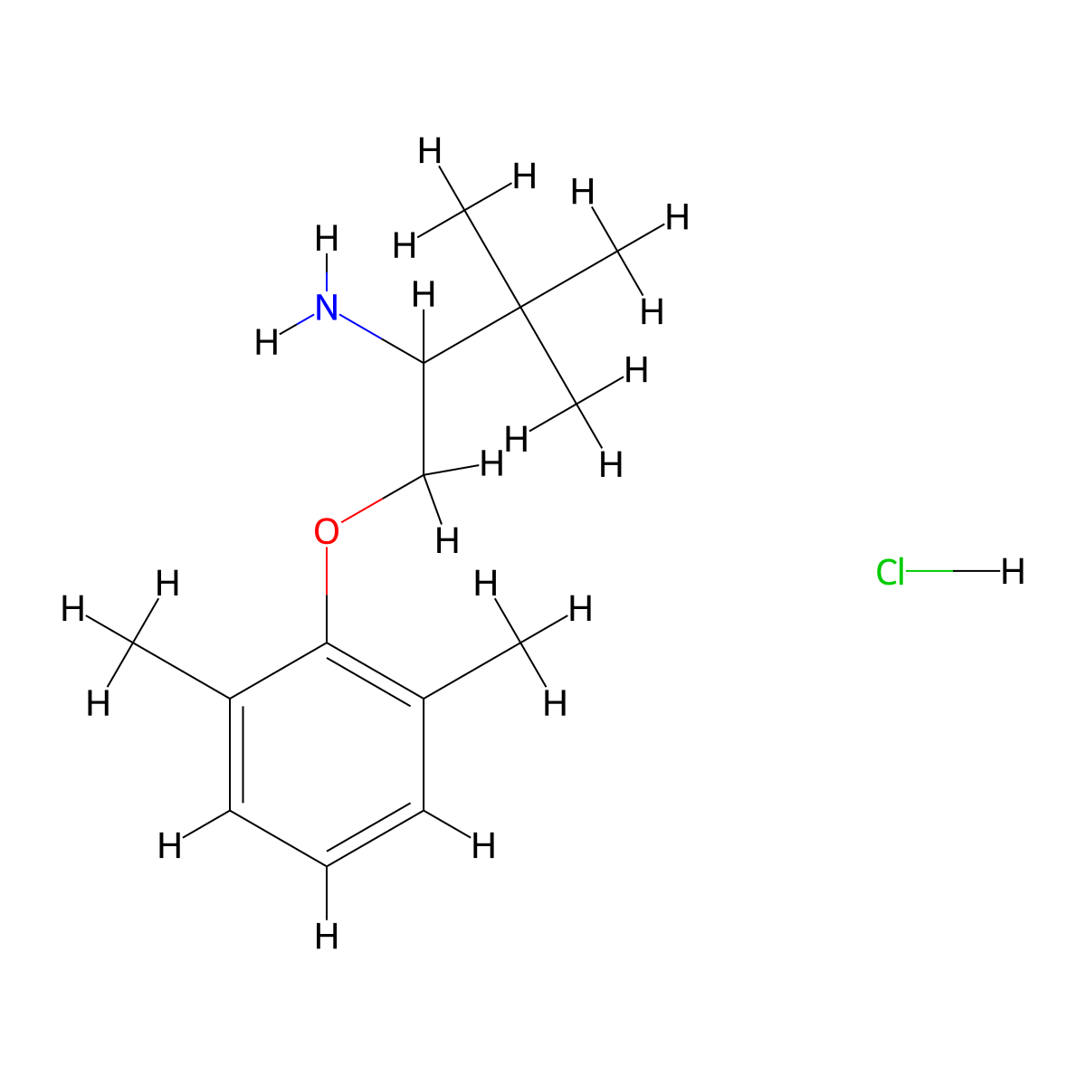 2-(2-Amino-3,3-dimethylbutoxy)-1,3-dimethylbenzene hydrochloride molecular structure, CAS 1384429-91-7