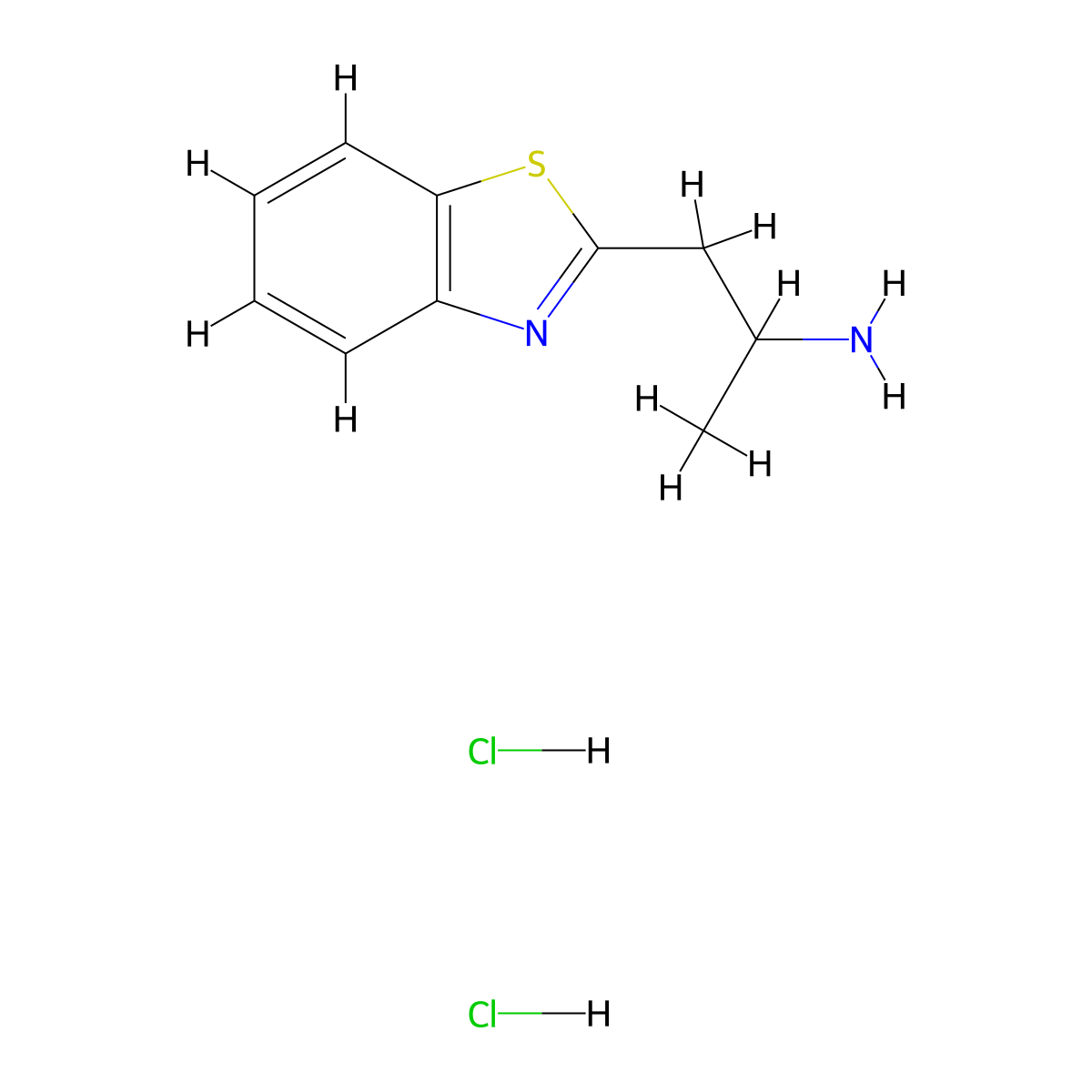 1-(1,3-Benzothiazol-2-yl)propan-2-amine dihydrochloride molecular structure, CAS 1384429-95-1