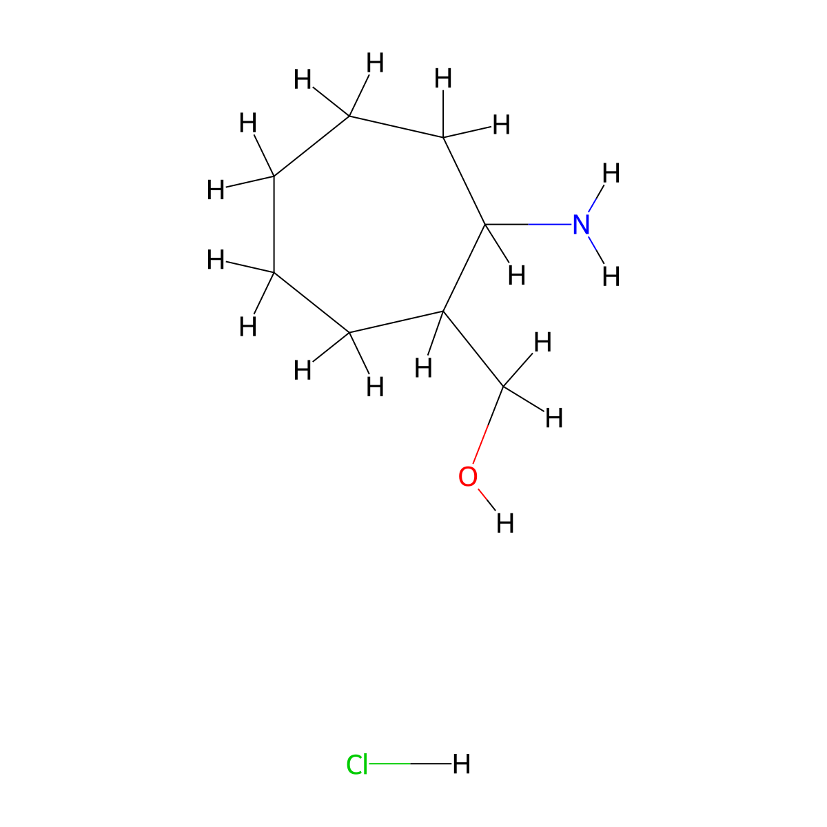 (2-Aminocycloheptyl)methanol hydrochloride molecular structure, CAS 1384429-98-4