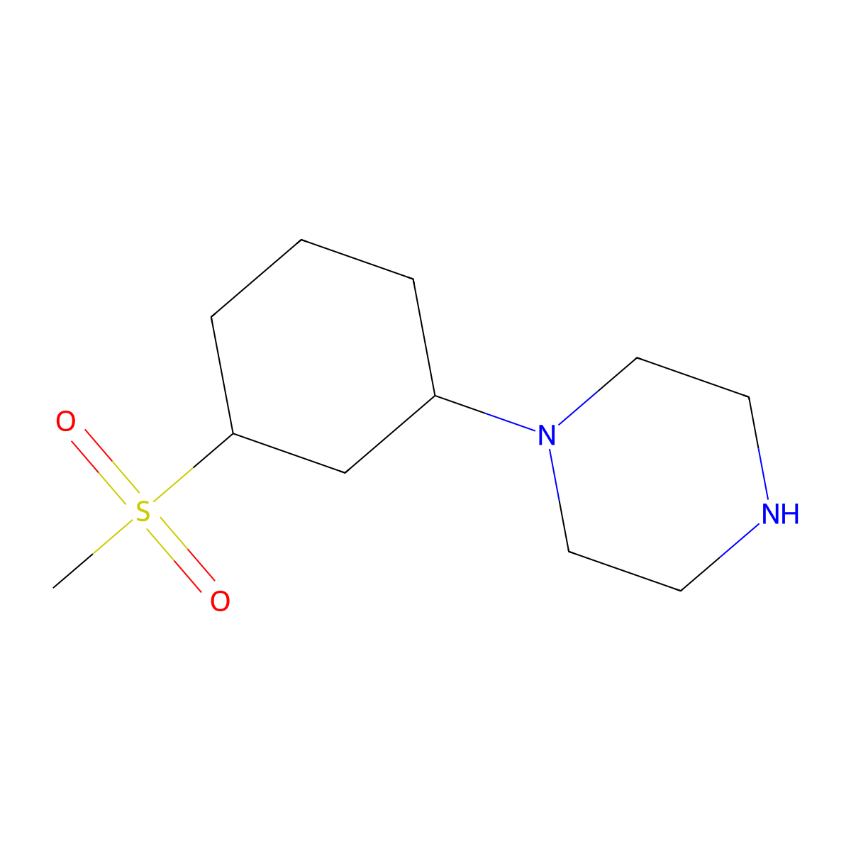 1-(3-Methanesulfonylcyclohexyl)piperazine molecular structure, CAS 1384430-17-4