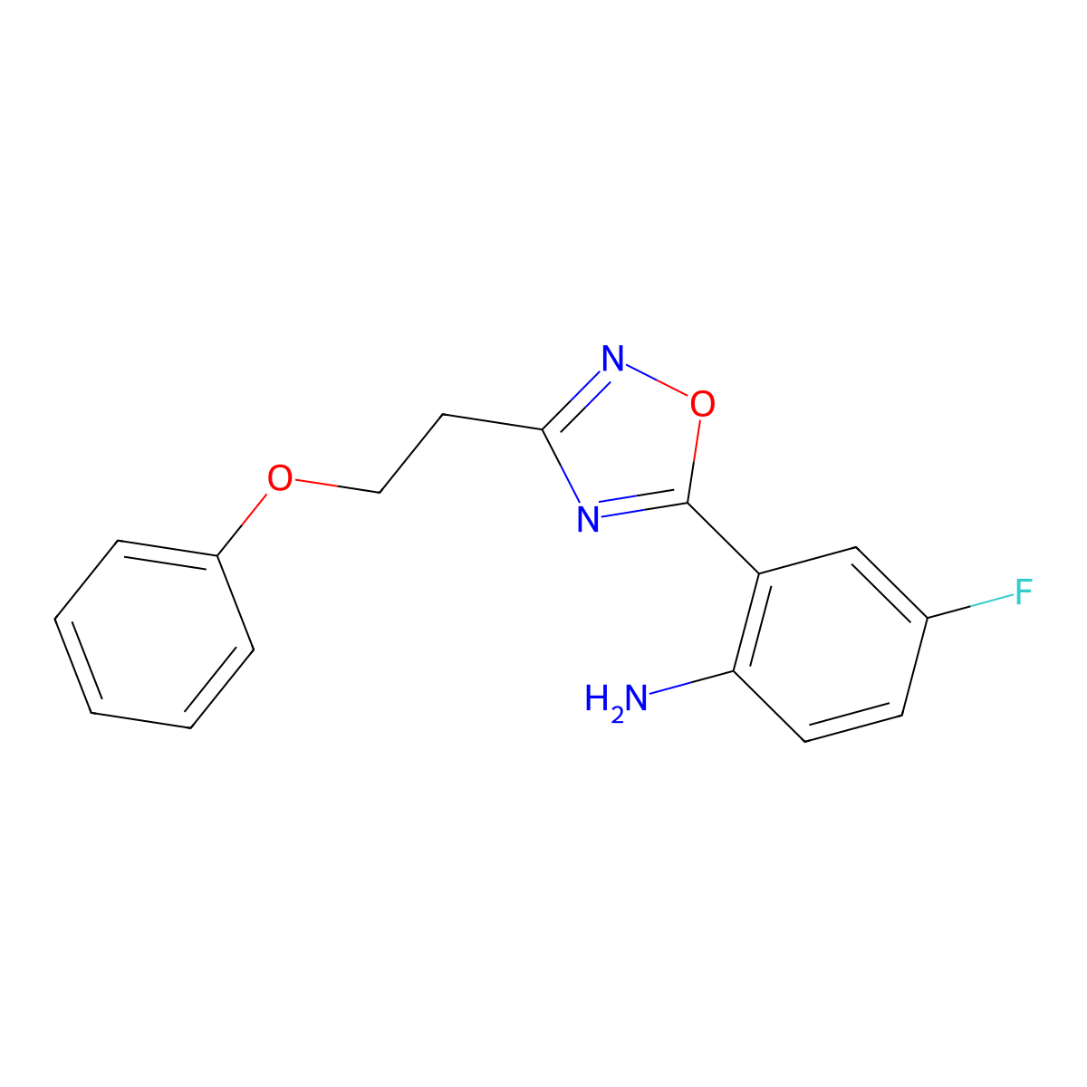 4-Fluoro-2-[3-(2-phenoxyethyl)-1,2,4-oxadiazol-5-yl]aniline molecular structure, CAS 1384430-20-9