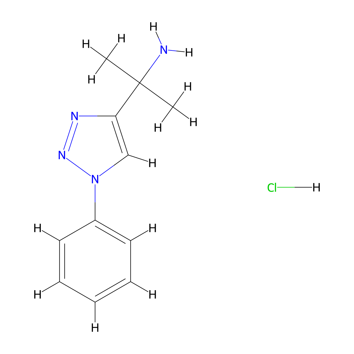 2-(1-phenyl-1H-1,2,3-triazol-4-yl)propan-2-amine hydrochloride molecular structure, CAS 1384430-24-3