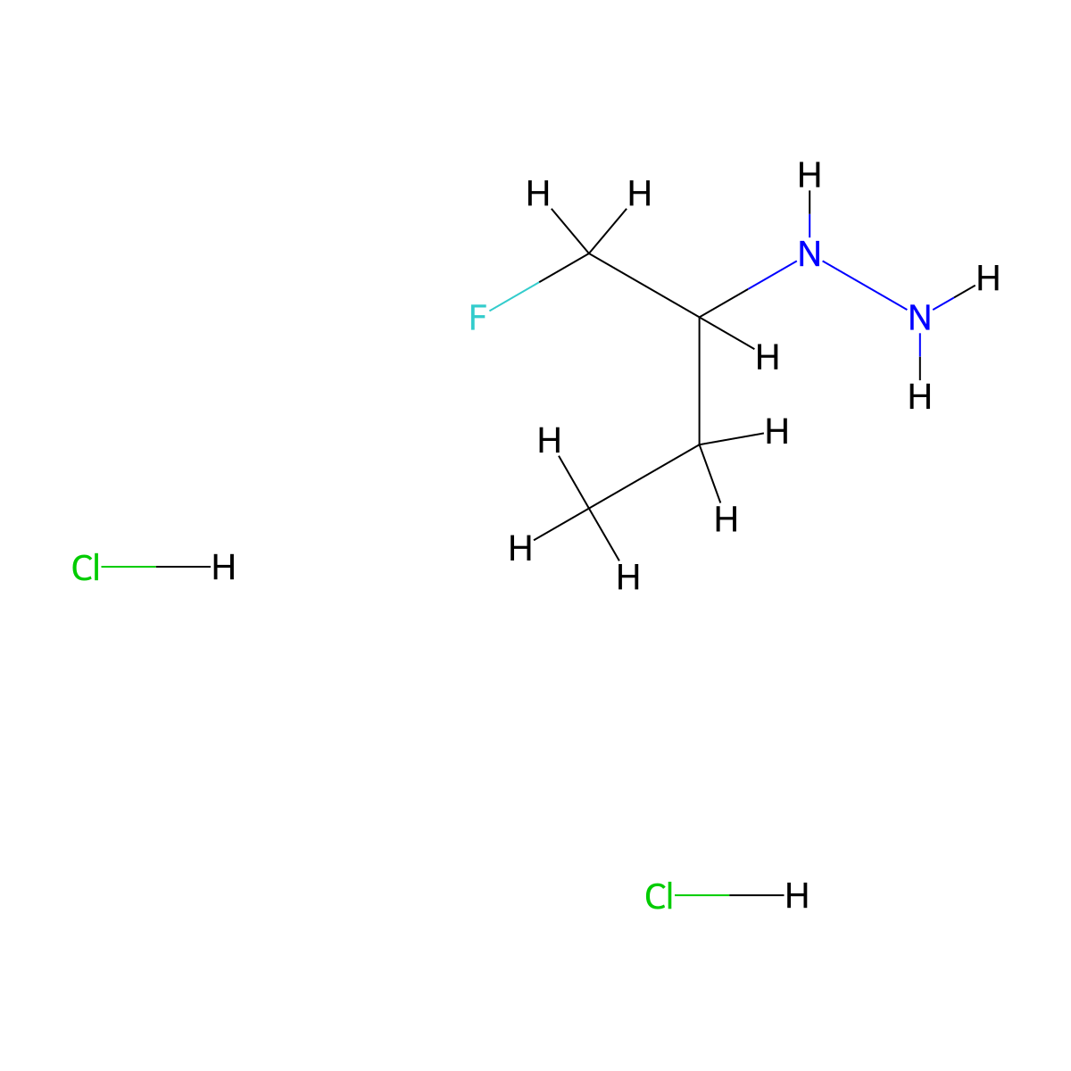 (1-Fluorobutan-2-yl)hydrazine dihydrochloride molecular structure, CAS 1384430-30-1