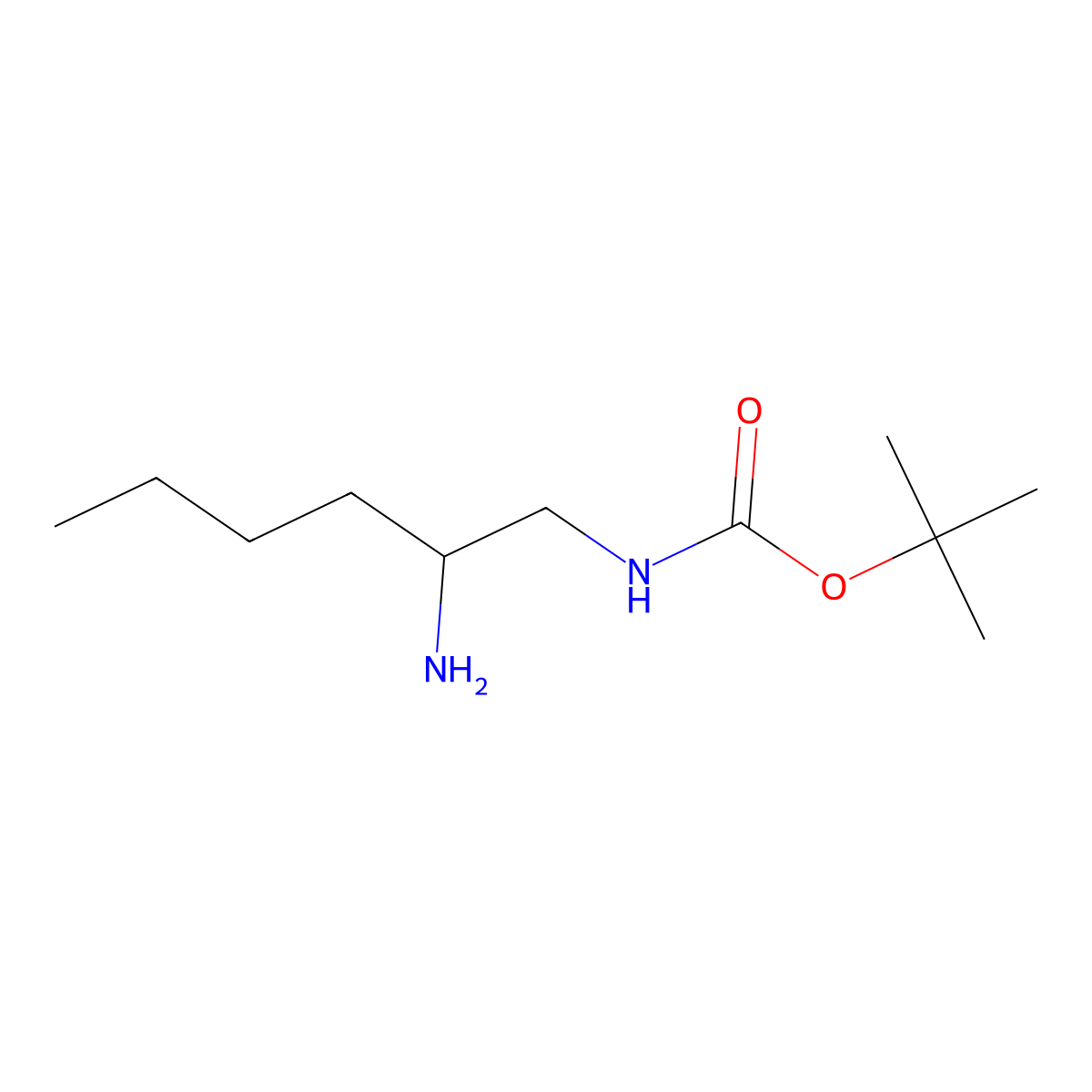 tert-butyl N-(2-aminohexyl)carbamate molecular structure, CAS 1384430-32-3
