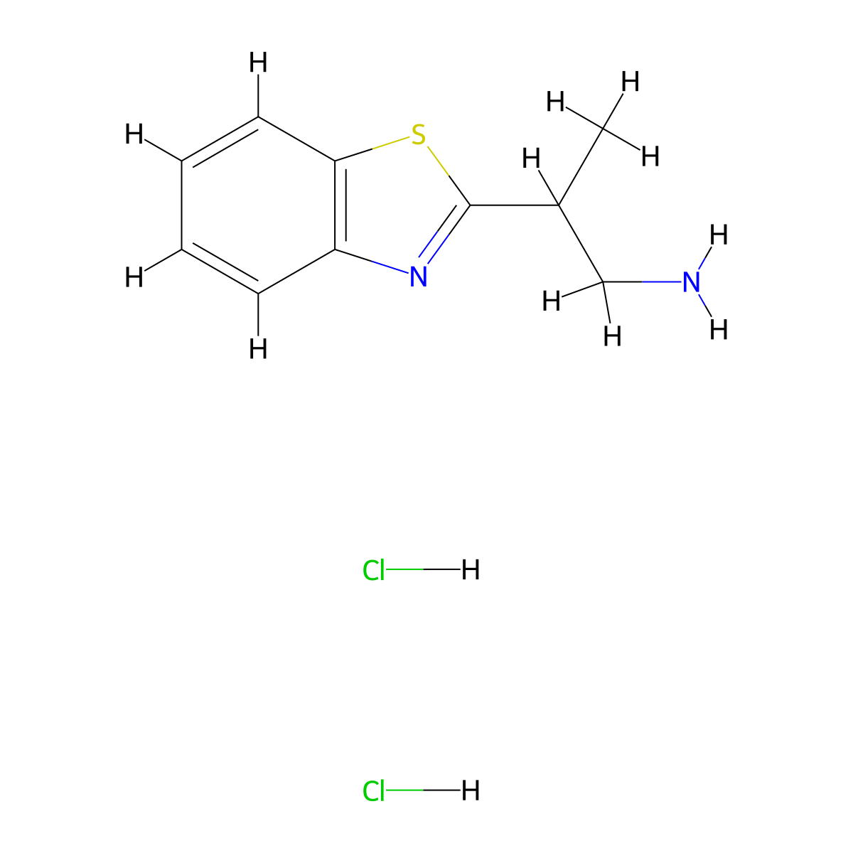2-(1,3-Benzothiazol-2-yl)propan-1-amine dihydrochloride molecular structure, CAS 1384430-37-8