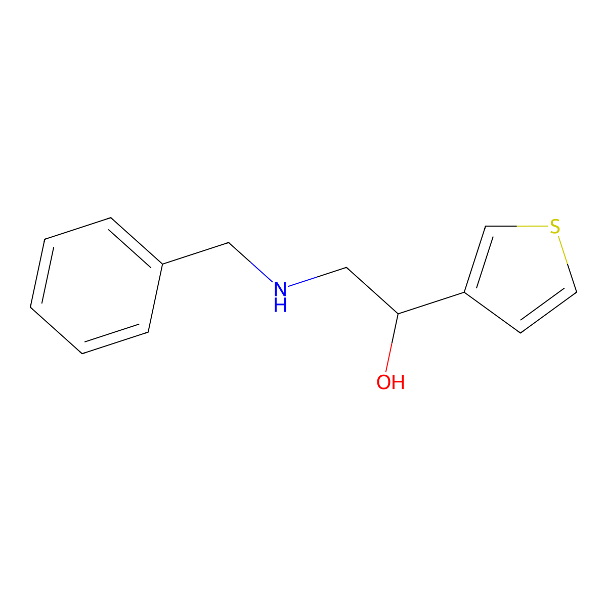 2-(Benzylamino)-1-(thiophen-3-yl)ethan-1-ol molecular structure, CAS 1384430-40-3