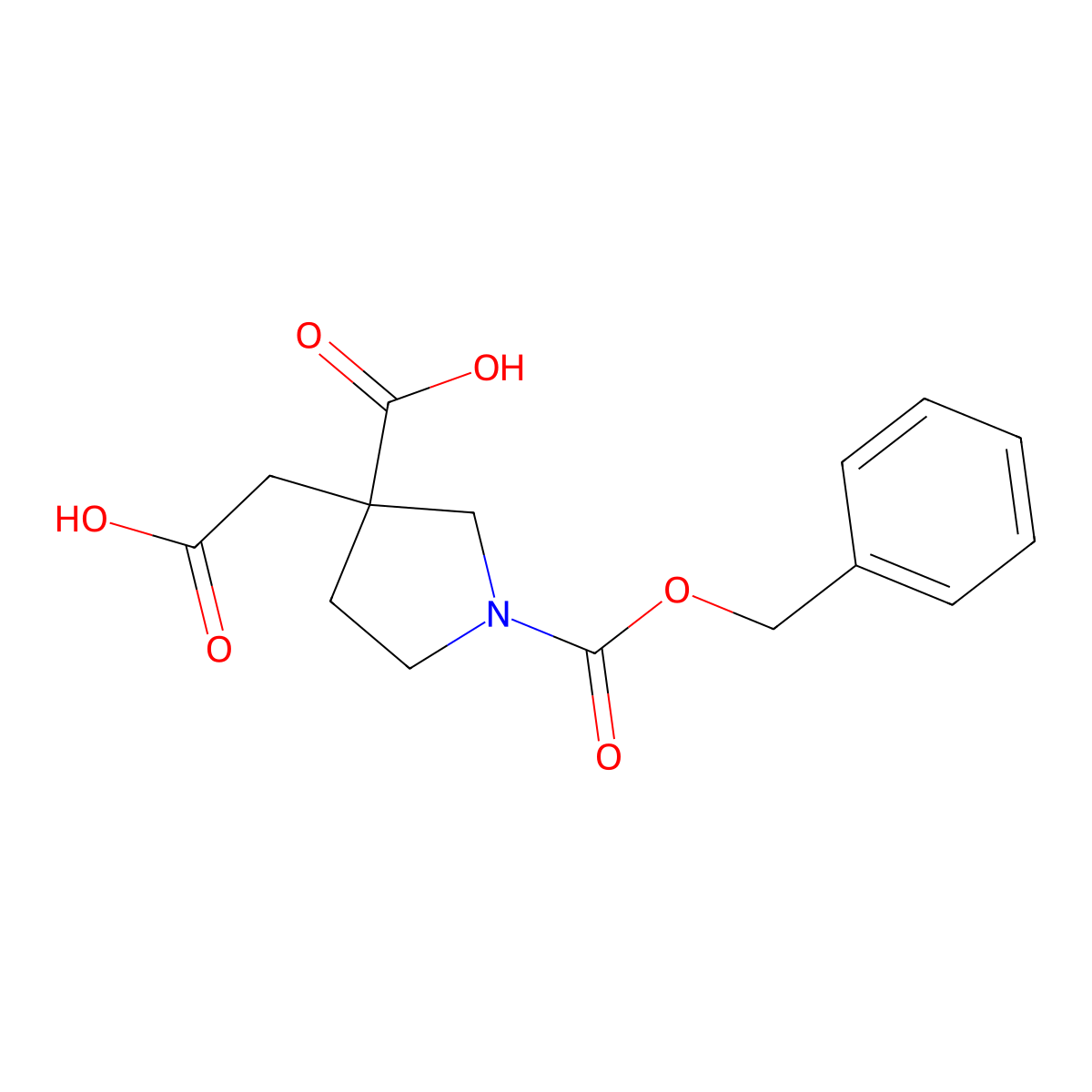 1-[(Benzyloxy)carbonyl]-3-(carboxymethyl)pyrrolidine-3-carboxylic acid molecular structure, CAS 1384430-43-6
