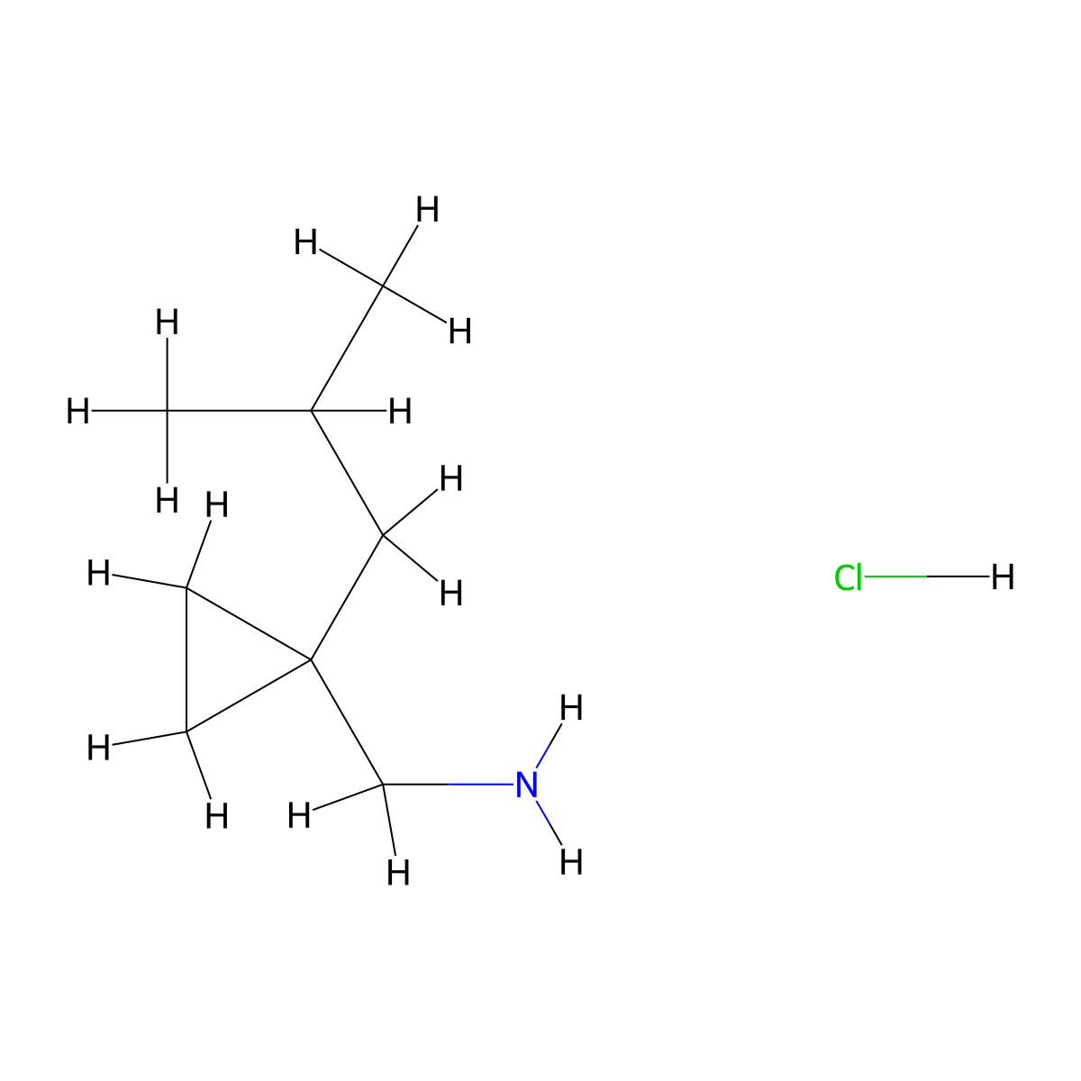 [1-(2-Methylpropyl)cyclopropyl]methanamine hydrochloride molecular structure, CAS 1384430-45-8