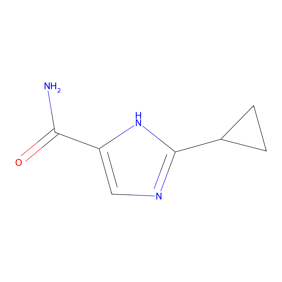 2-cyclopropyl-1H-imidazole-4-carboxamide molecular structure, CAS 1384430-46-9