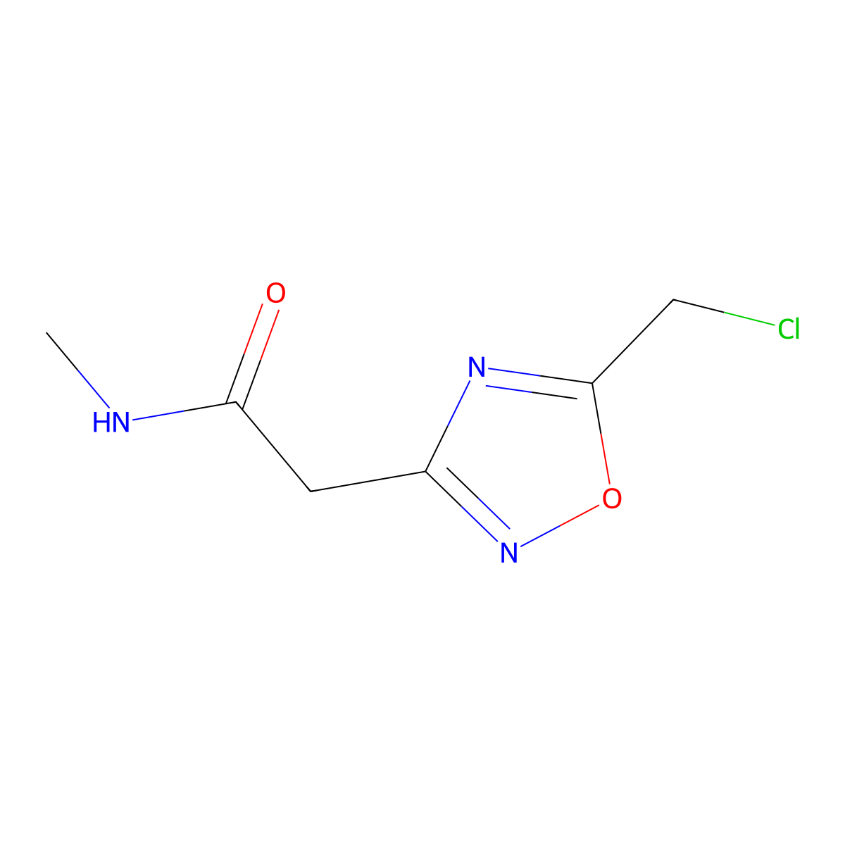 2-[5-(chloromethyl)-1,2,4-oxadiazol-3-yl]-N-methylacetamide molecular structure, CAS 1384430-49-2