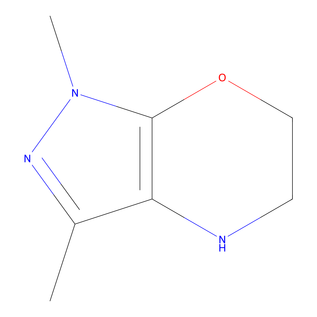 1,3-dimethyl-1H,4H,5H,6H-pyrazolo[3,4-b][1,4]oxazine molecular structure, CAS 1384430-50-5