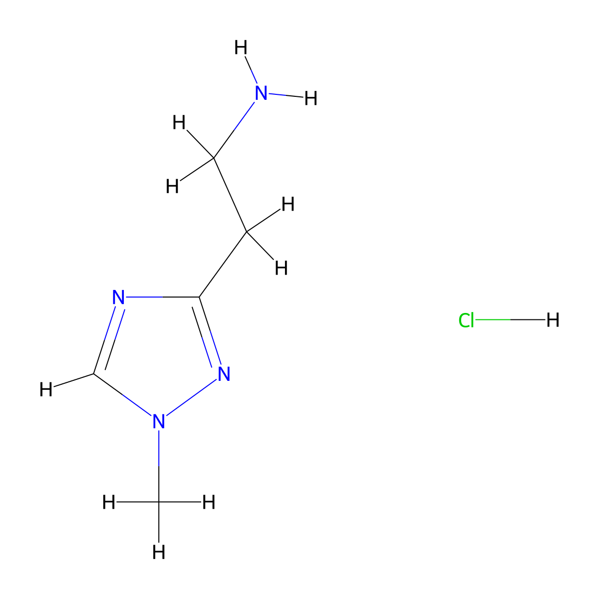 2-(1-methyl-1H-1,2,4-triazol-3-yl)ethan-1-amine hydrochloride molecular structure, CAS 1384430-52-7