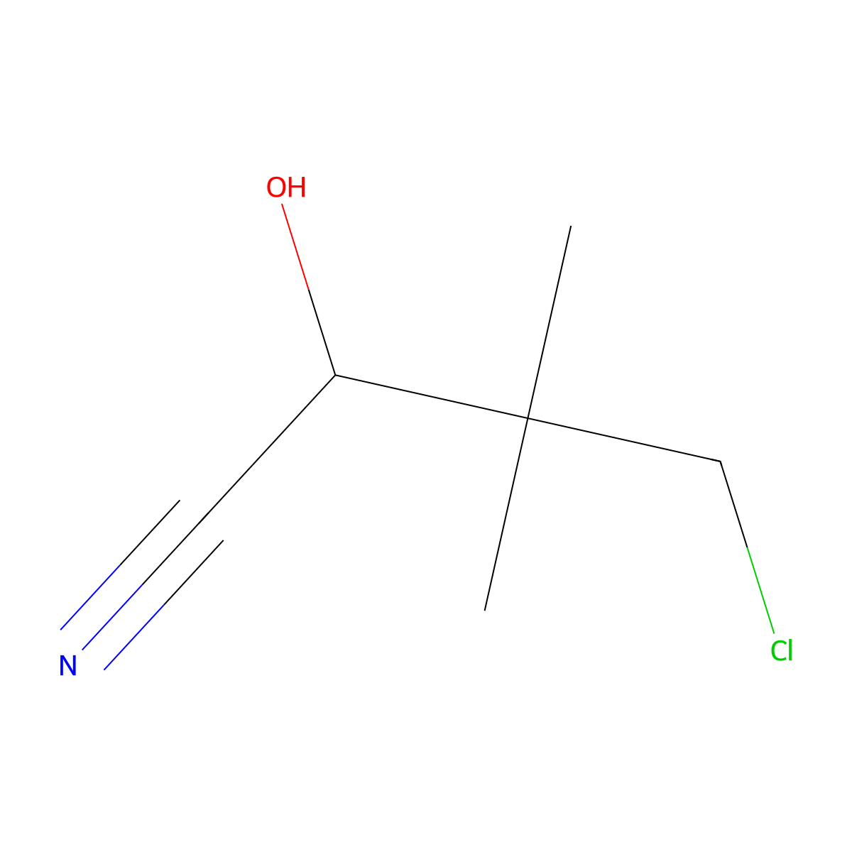 4-Chloro-2-hydroxy-3,3-dimethylbutanenitrile molecular structure, CAS 1384430-53-8