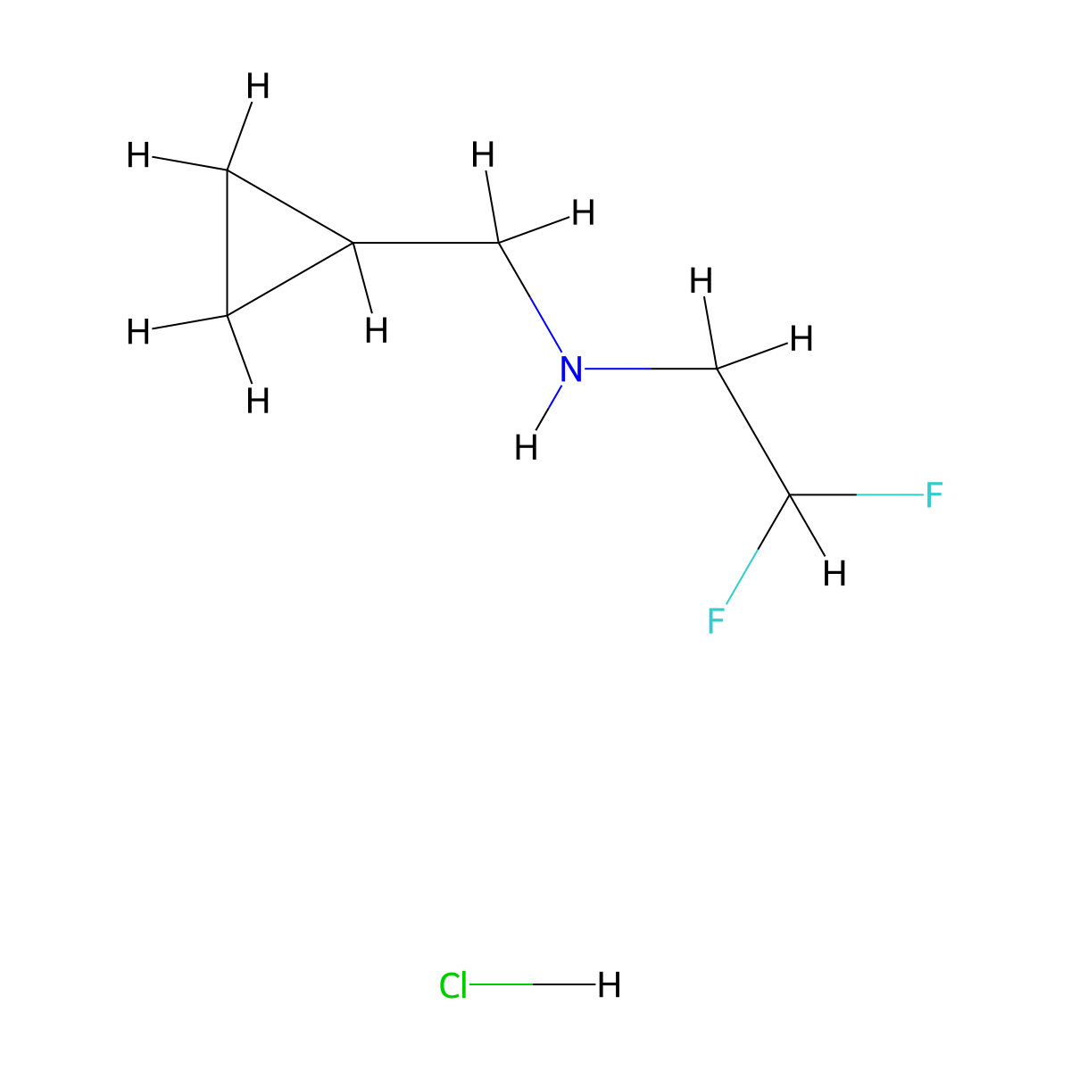 (Cyclopropylmethyl)(2,2-difluoroethyl)amine hydrochloride molecular structure, CAS 1384430-62-9