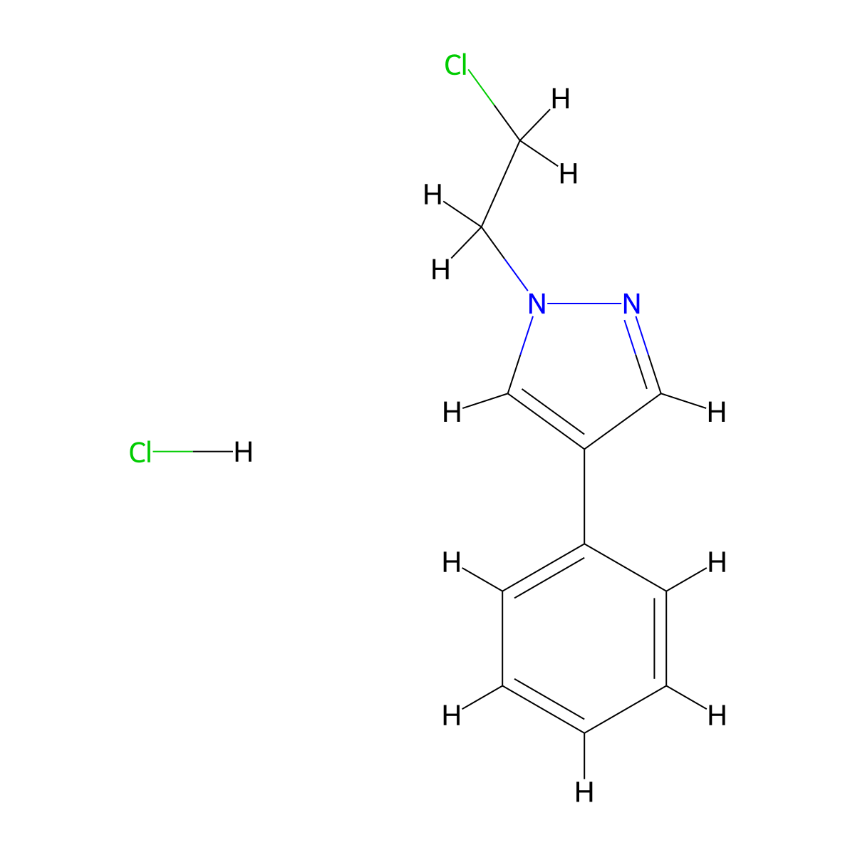 1-(2-chloroethyl)-4-phenyl-1H-pyrazole hydrochloride molecular structure, CAS 1384430-67-4