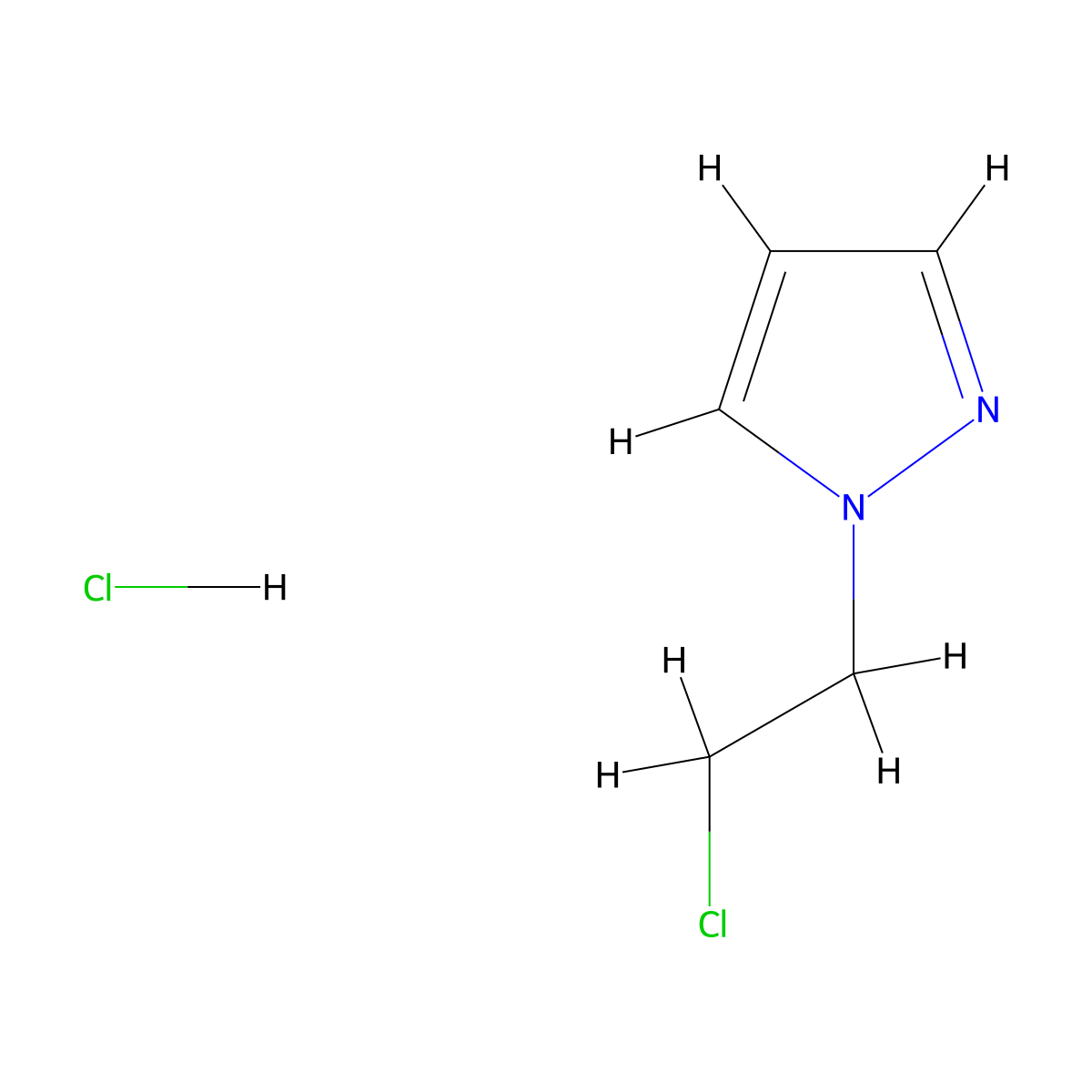 1-(2-chloroethyl)-1H-pyrazole hydrochloride molecular structure, CAS 1384430-68-5