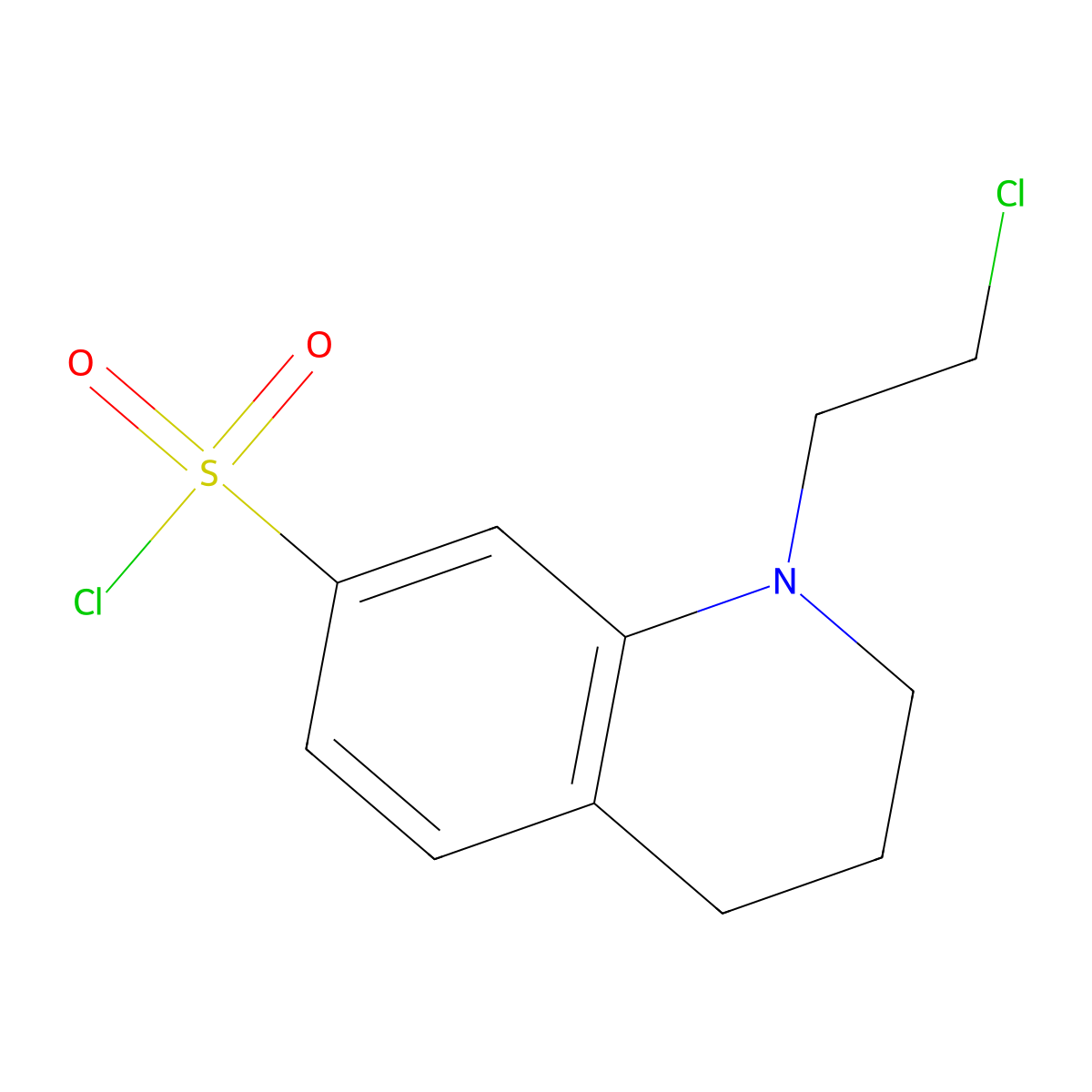 1-(2-Chloroethyl)-1,2,3,4-tetrahydroquinoline-7-sulfonyl chloride molecular structure, CAS 1384430-70-9