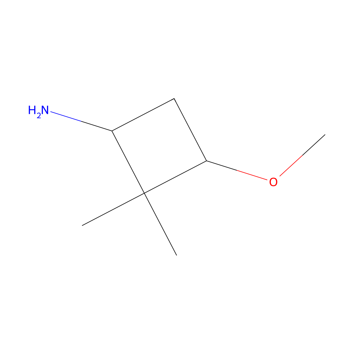 3-Methoxy-2,2-dimethylcyclobutan-1-amine molecular structure, CAS 1384430-73-2