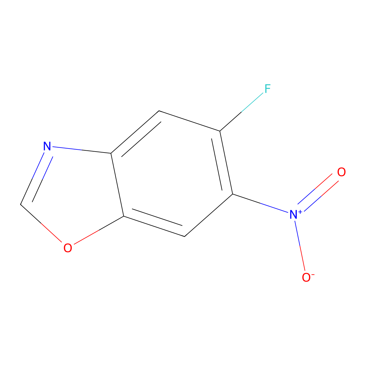 5-Fluoro-6-nitro-1,3-benzoxazole molecular structure, CAS 1384430-76-5