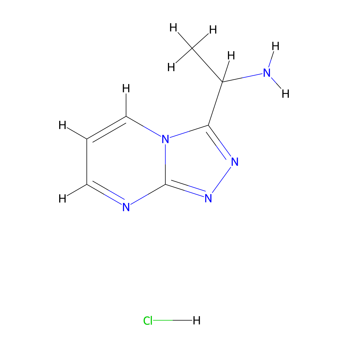 1-{[1,2,4]Triazolo[4,3-a]pyrimidin-3-yl}ethan-1-amine hydrochloride molecular structure, CAS 1384430-77-6