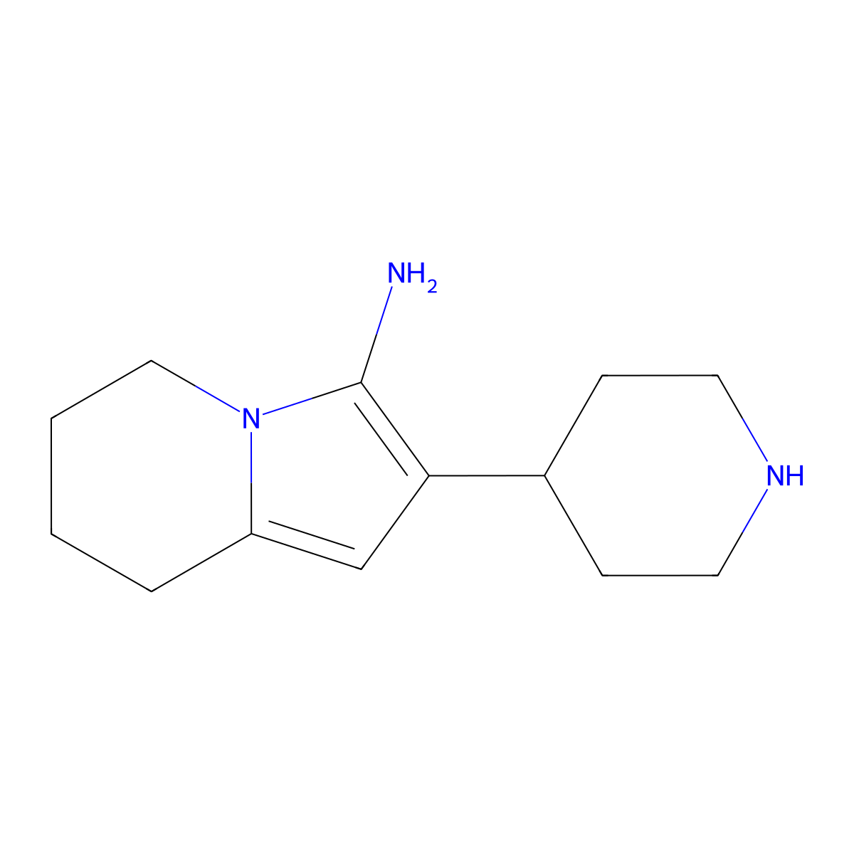 2-(Piperidin-4-yl)-5,6,7,8-tetrahydroindolizin-3-amine molecular structure, CAS 1384430-81-2