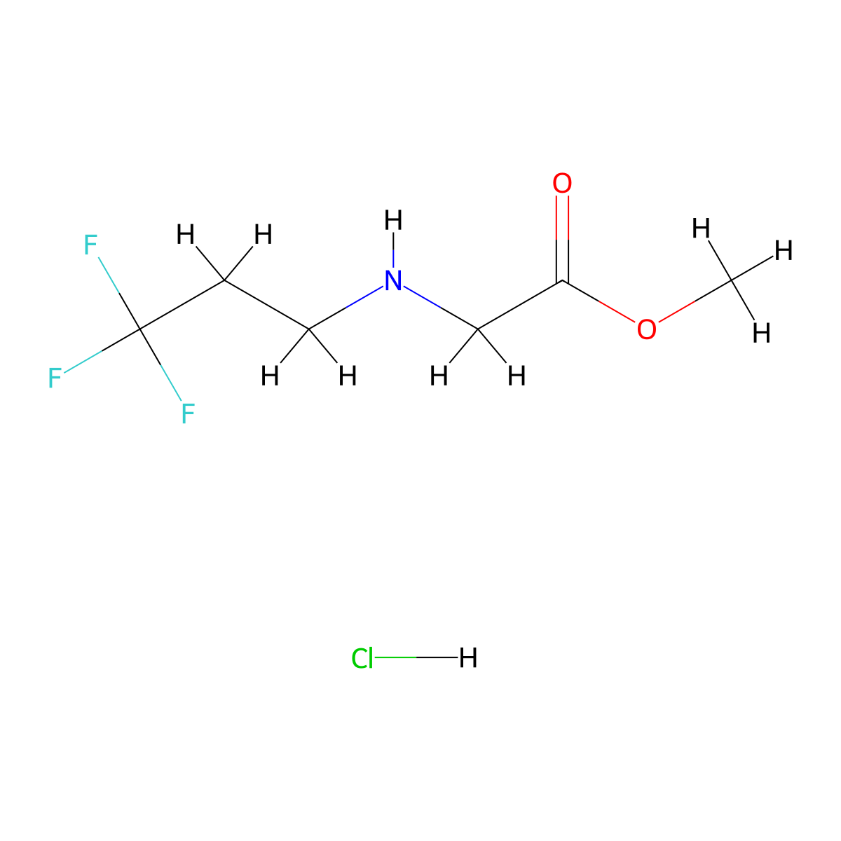 Methyl 2-[(3,3,3-trifluoropropyl)amino]acetate hydrochloride molecular structure, CAS 1384430-82-3