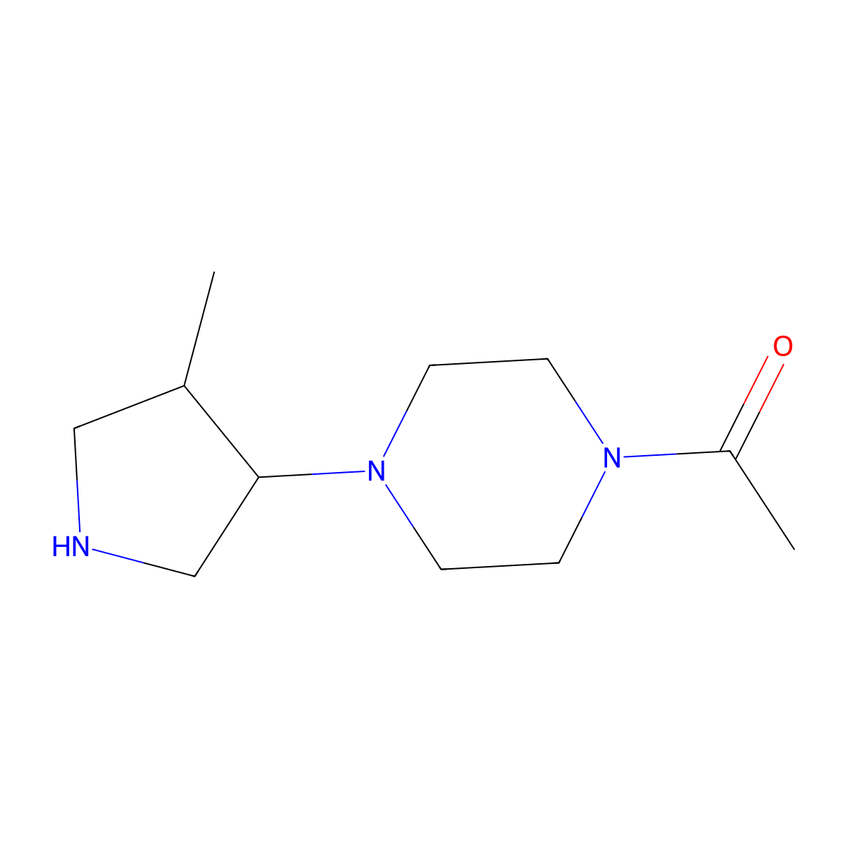 1-[4-(4-Methylpyrrolidin-3-yl)piperazin-1-yl]ethan-1-one molecular structure, CAS 1384430-83-4