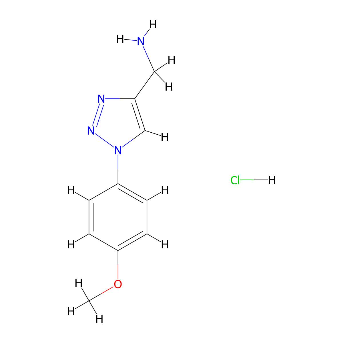 [1-(4-methoxyphenyl)-1H-1,2,3-triazol-4-yl]methanamine hydrochloride molecular structure, CAS 1384430-87-8