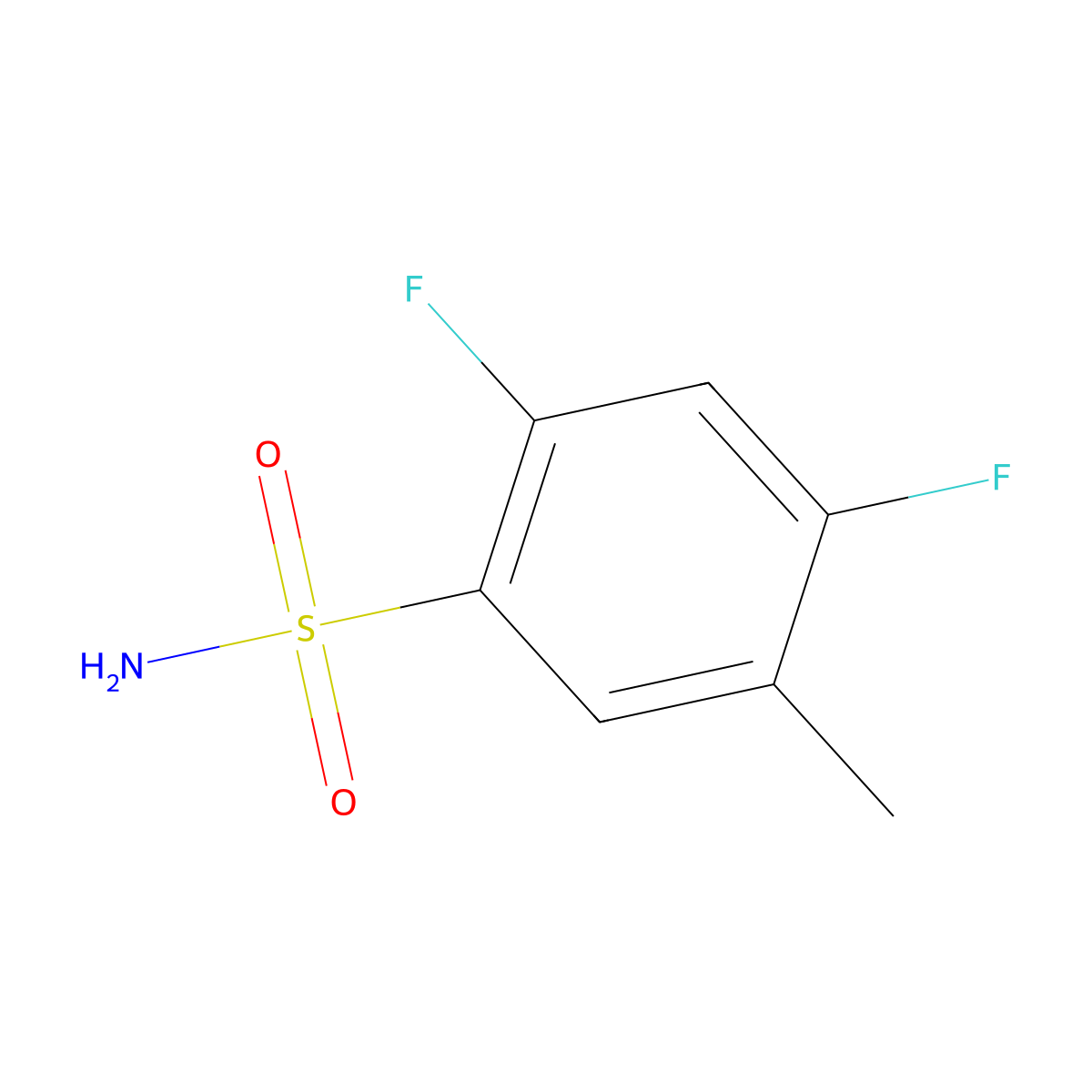 2,4-Difluoro-5-methylbenzene-1-sulfonamide molecular structure, CAS 1384430-88-9